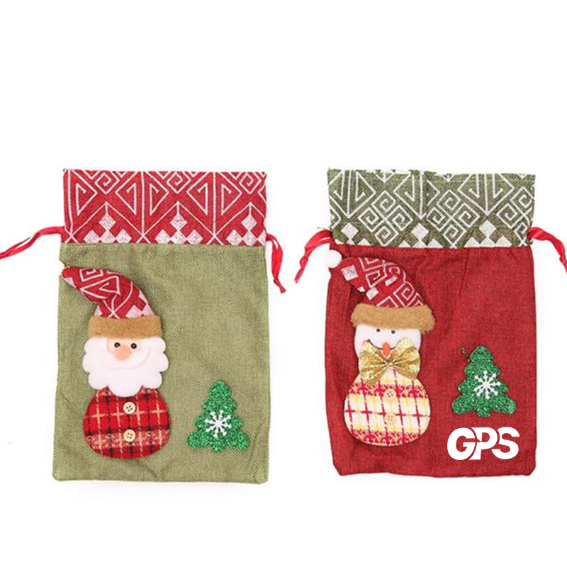 11 3/4 " Christmas Drawstring Candy Bags Apple 4