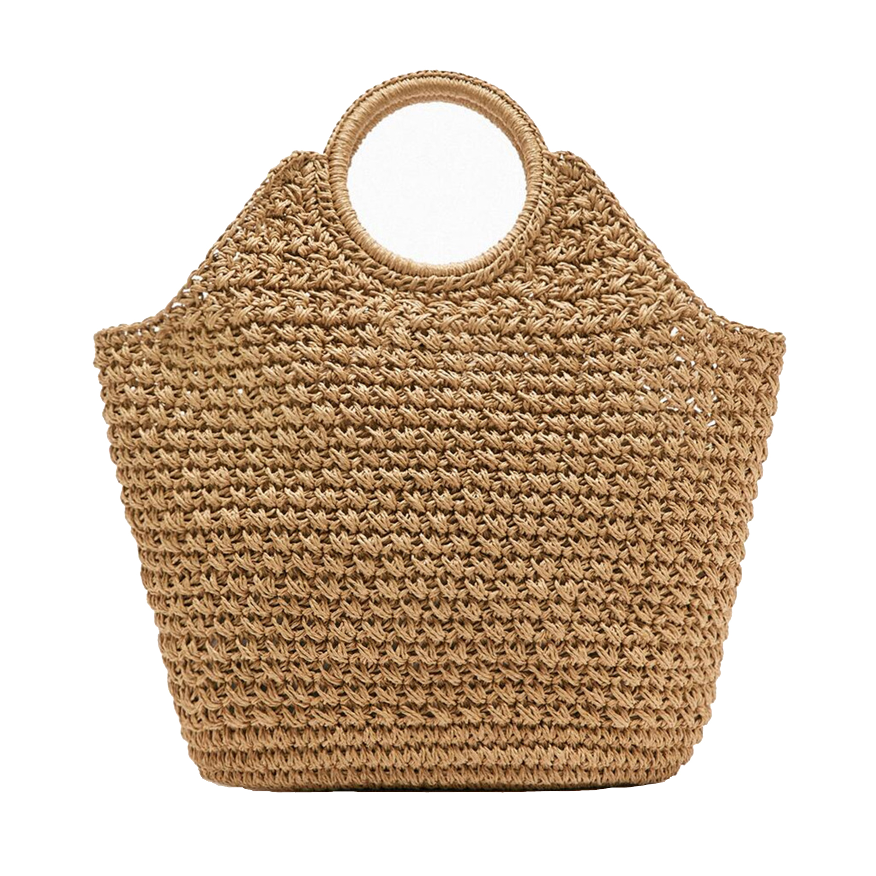 Hand-woven Straw Large Bag Round Handle for women 3