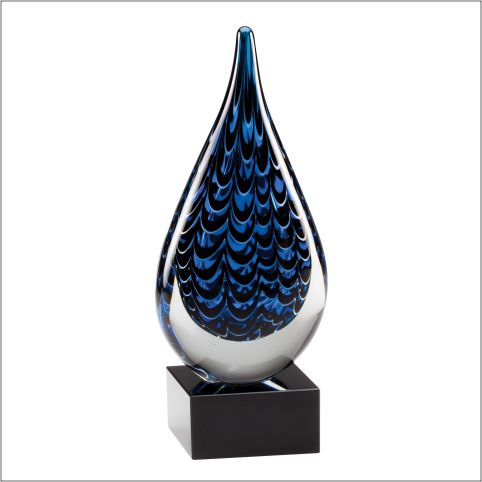 9.3" Blue Art Glass 2
