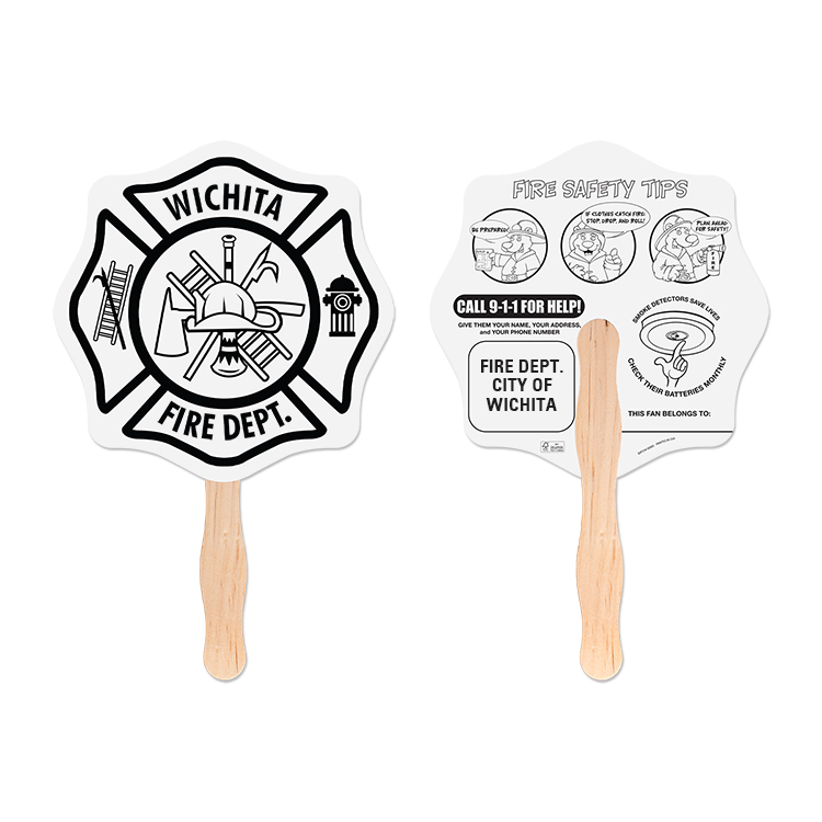 Fire Badge Shaped Hand Fan