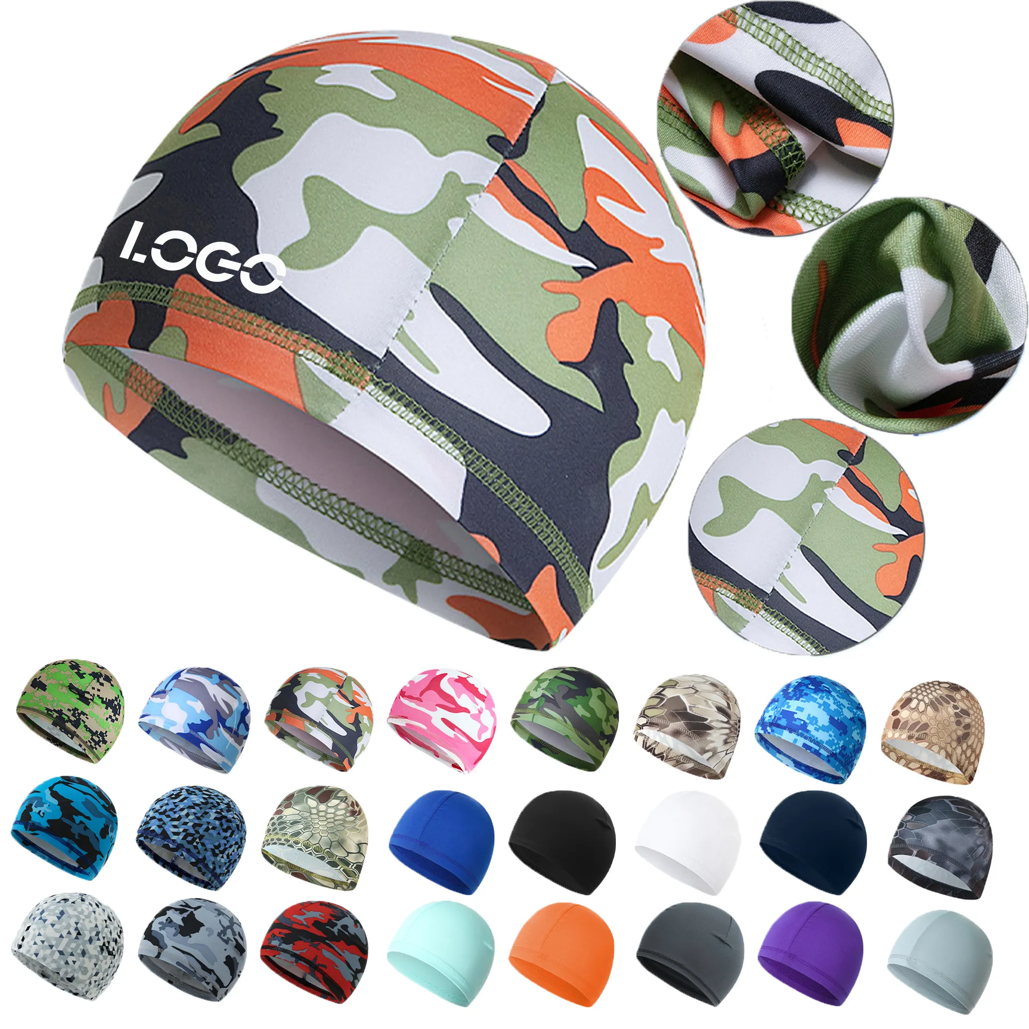 MOQ 50 Ice Silk Cycling Sun Protection Cap Helmet Liner 2