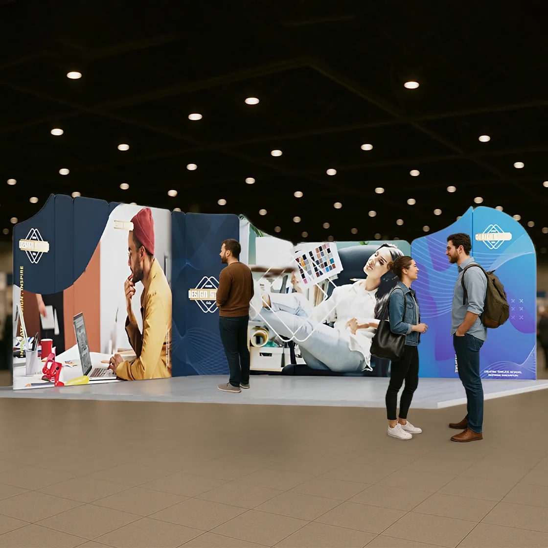 16.4x16.4ft Magnetic Modular Fabric Displays- L Shape Island 7