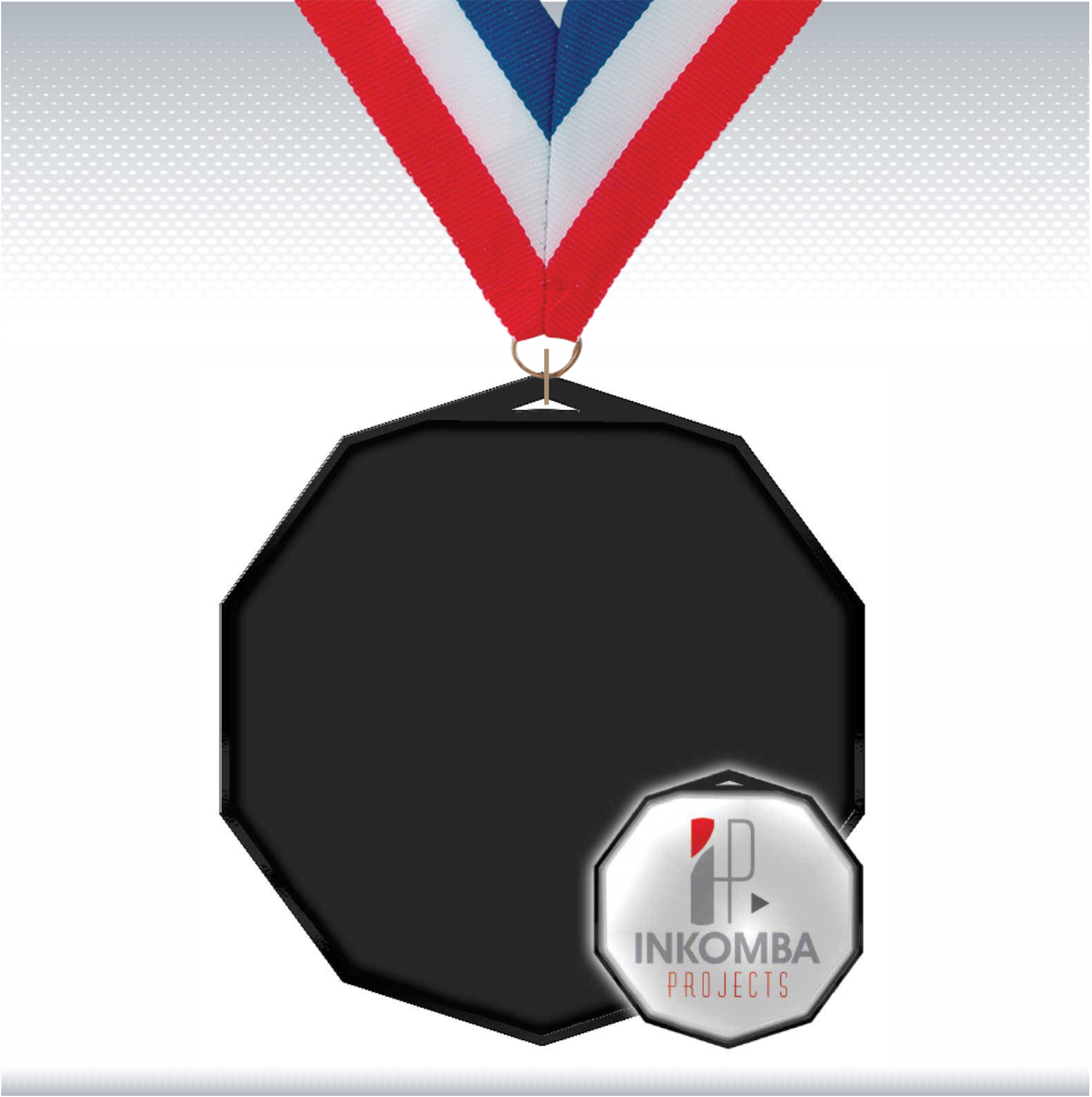 2" Black Decagon Full Color Insert Medal 6