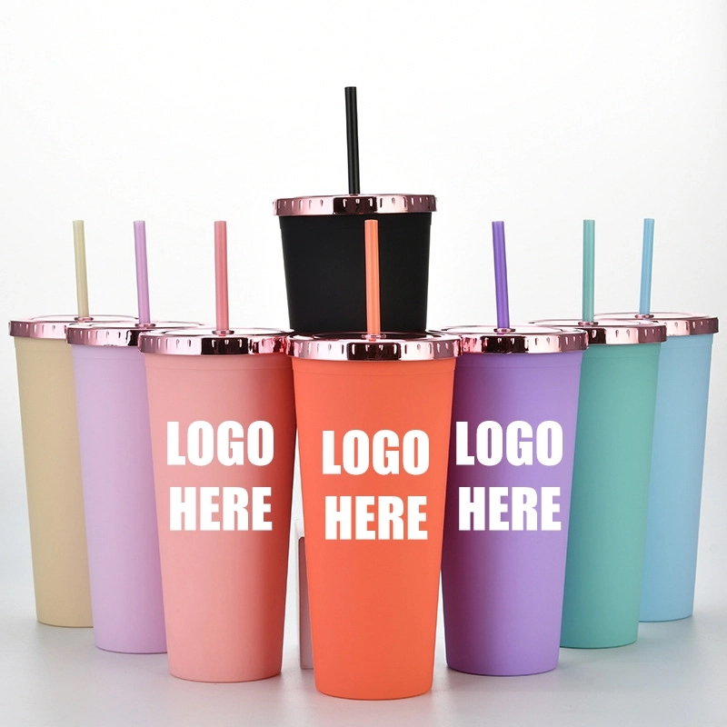 Custom 24 oz AS Plastic Material Tumbler With Straw 9