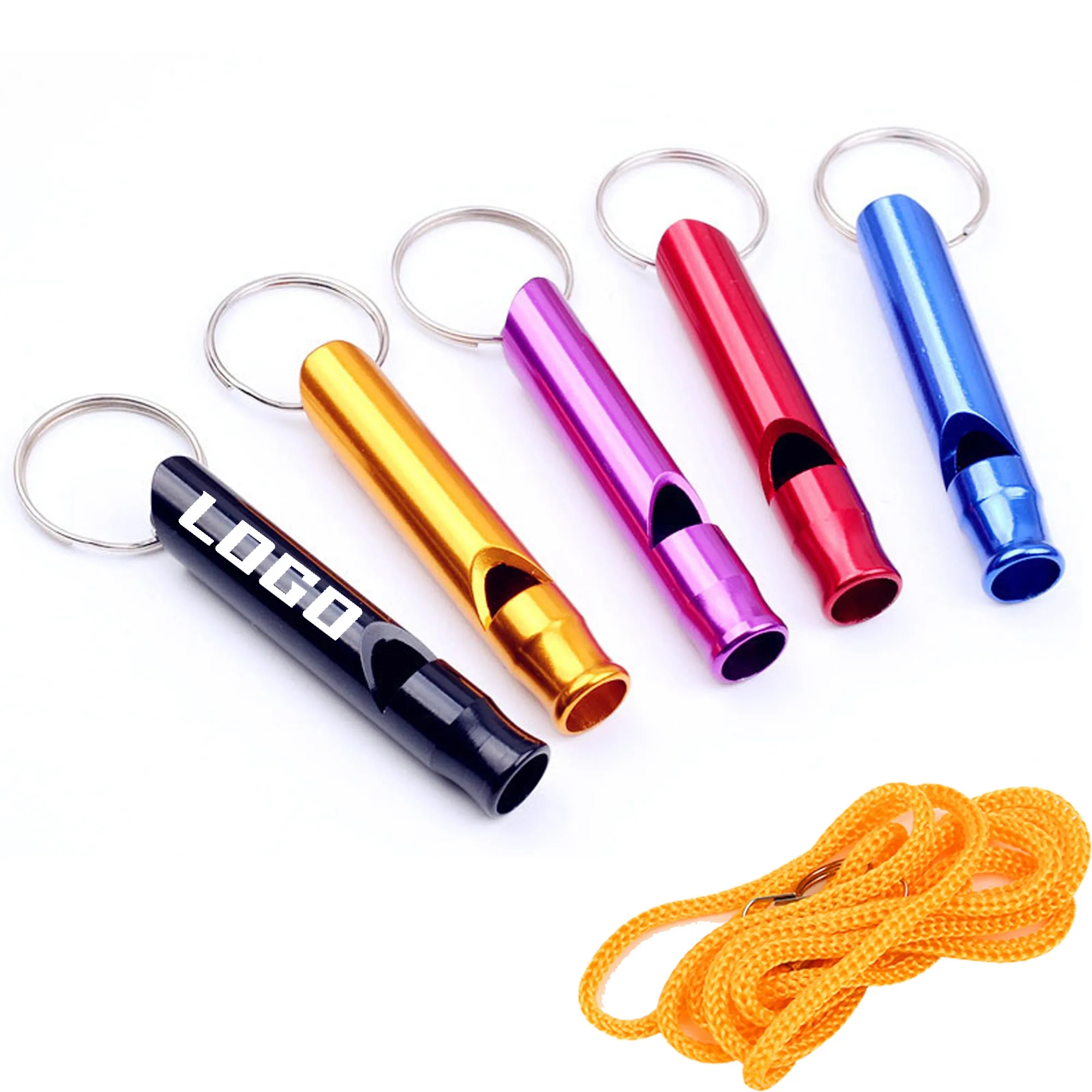 Metal Whistle Keychain With Lanyard 2