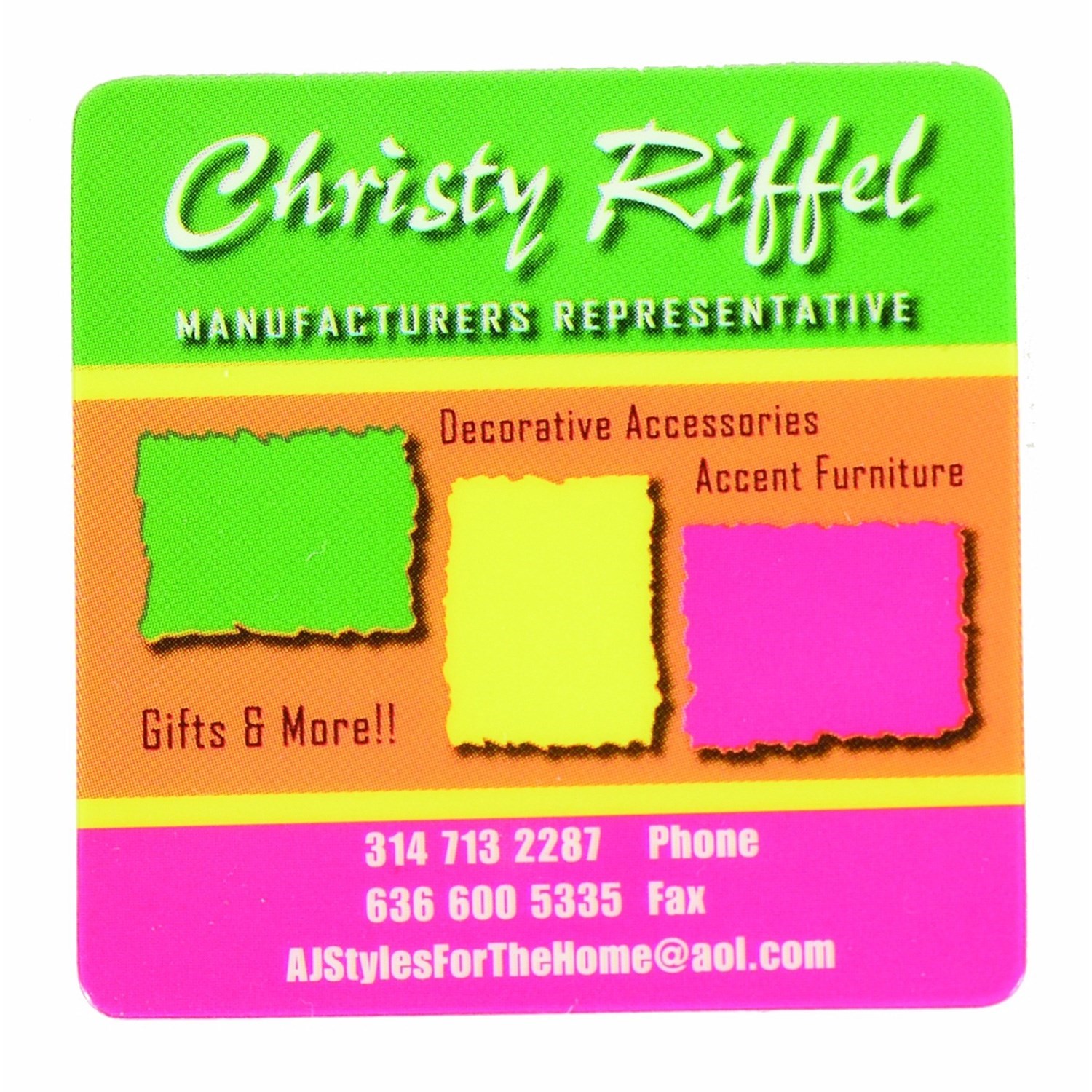 2 1/8"W x 2 1/8"H  Square Card