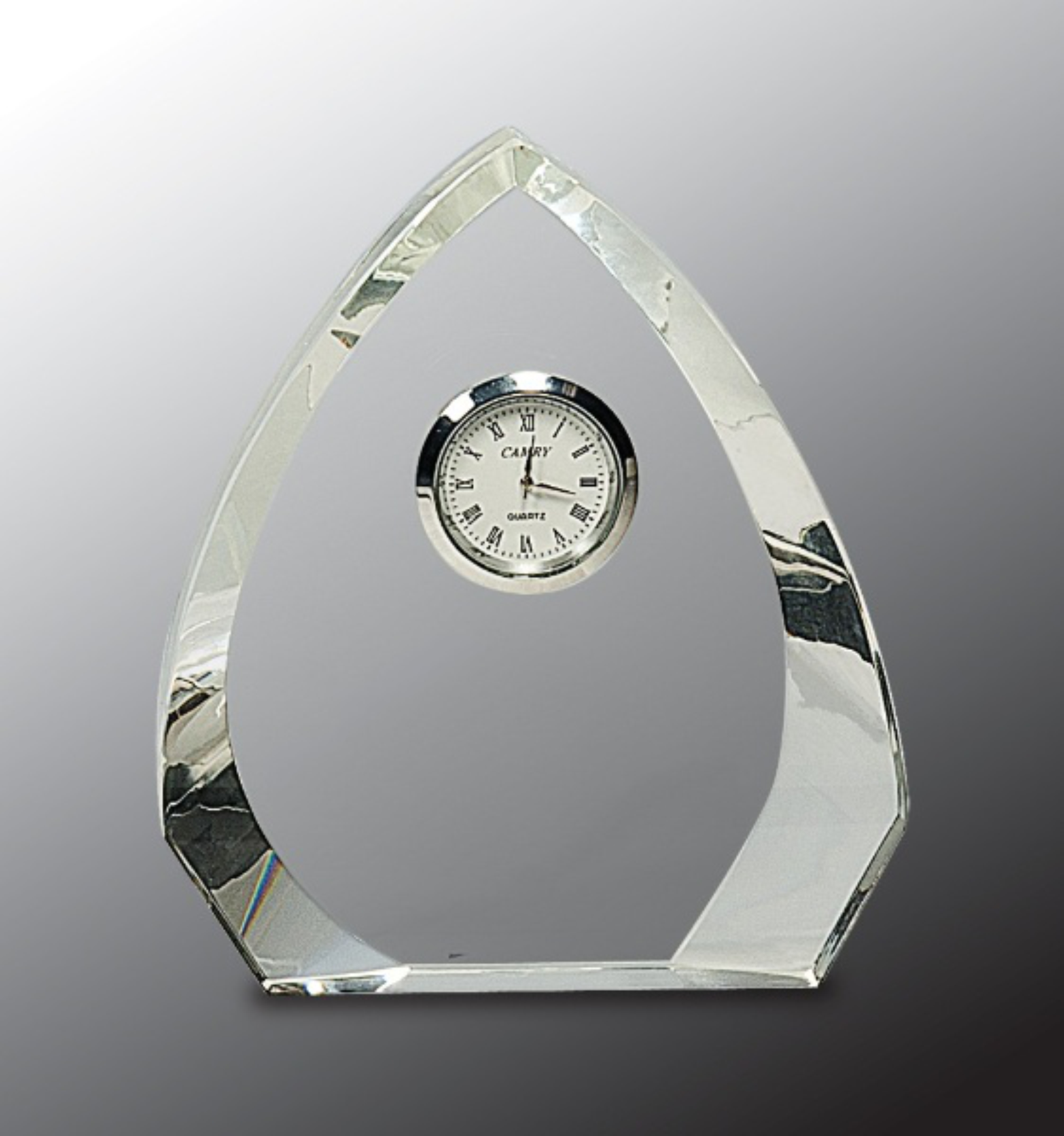 5 1/2" Clear Crystal Arch Award with Clock 3
