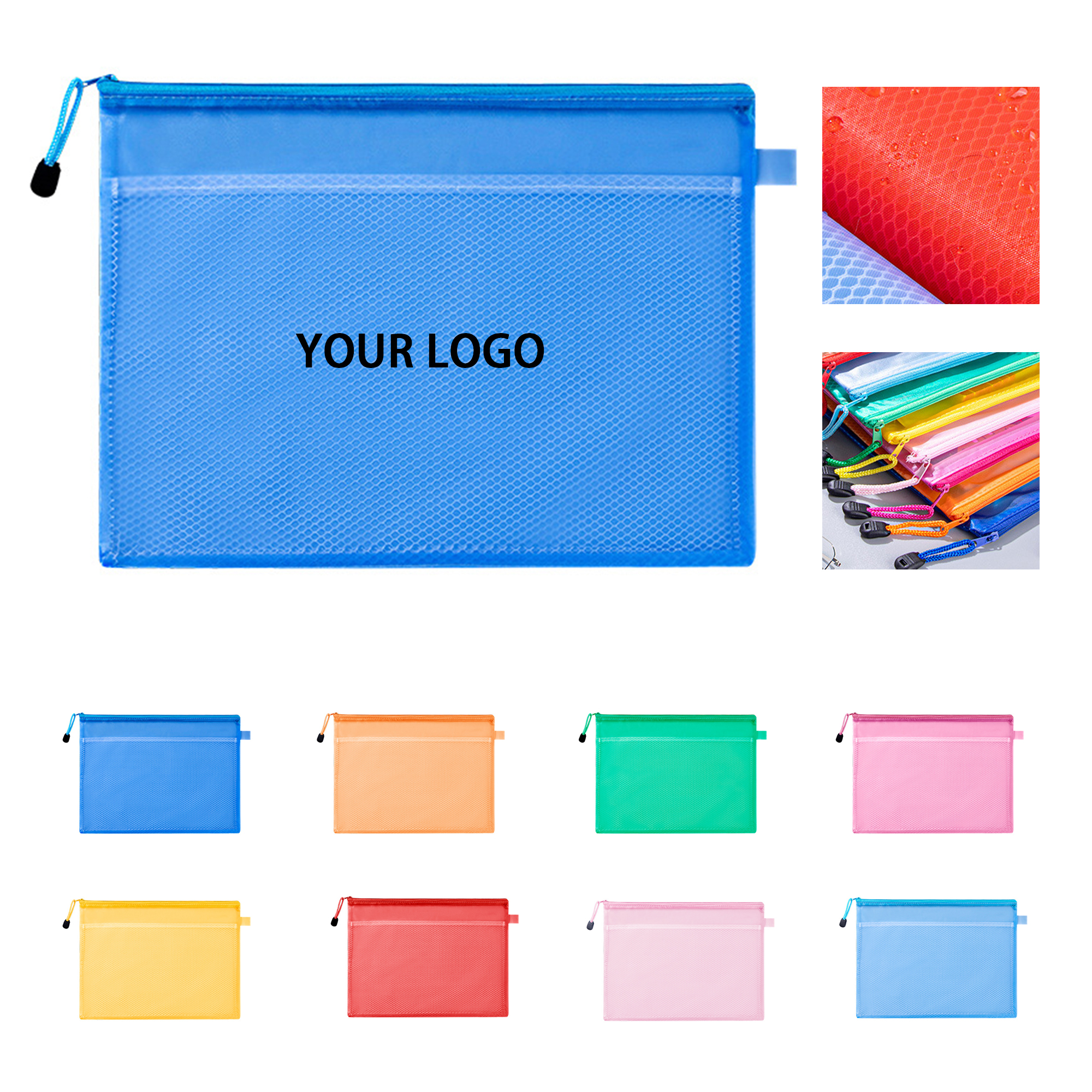 Frosted PVC Zipper A4 Document Storage Pouch 9.06" X 13" 3