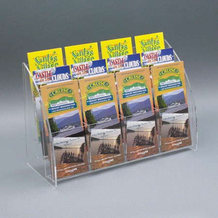 Countertop Brochure Hlder with Curved Sides 3-Tier 12-Pocket