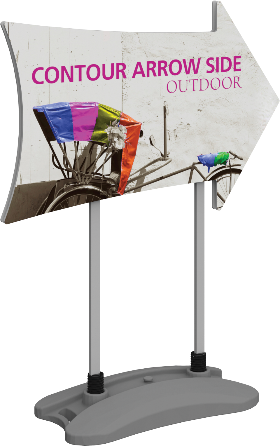 Contour Single-Sided Outdoor Sign Arrow Side w/Fillable Base