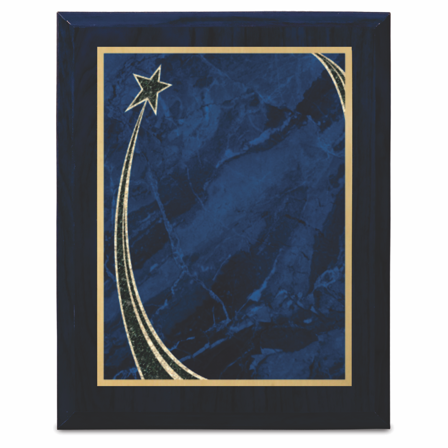 Blue Wood grain Plaque with Rising Star Plate 5