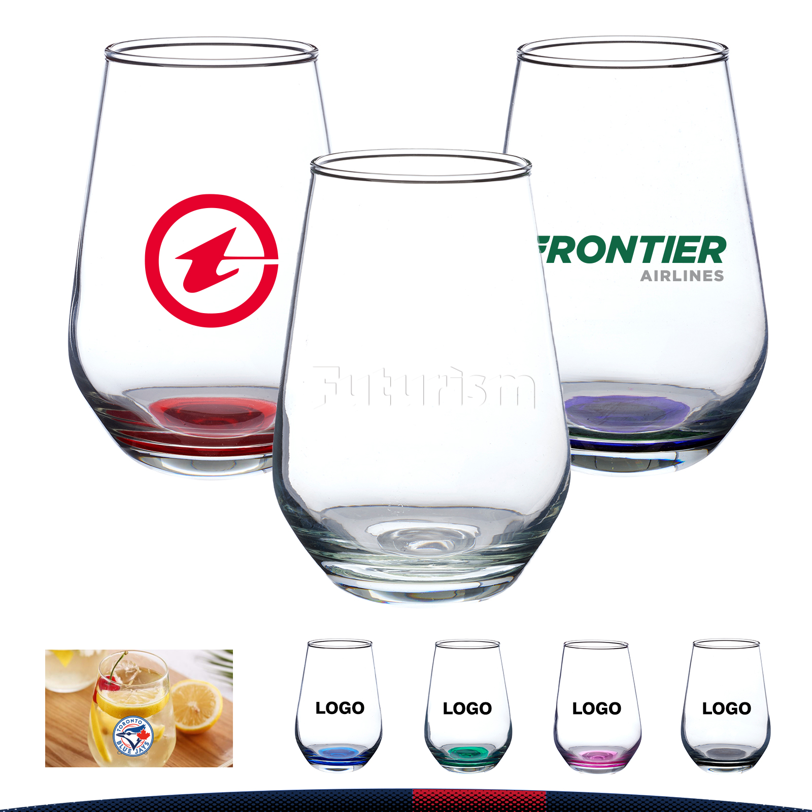 16 oz. Stemless Wine Glasses 3