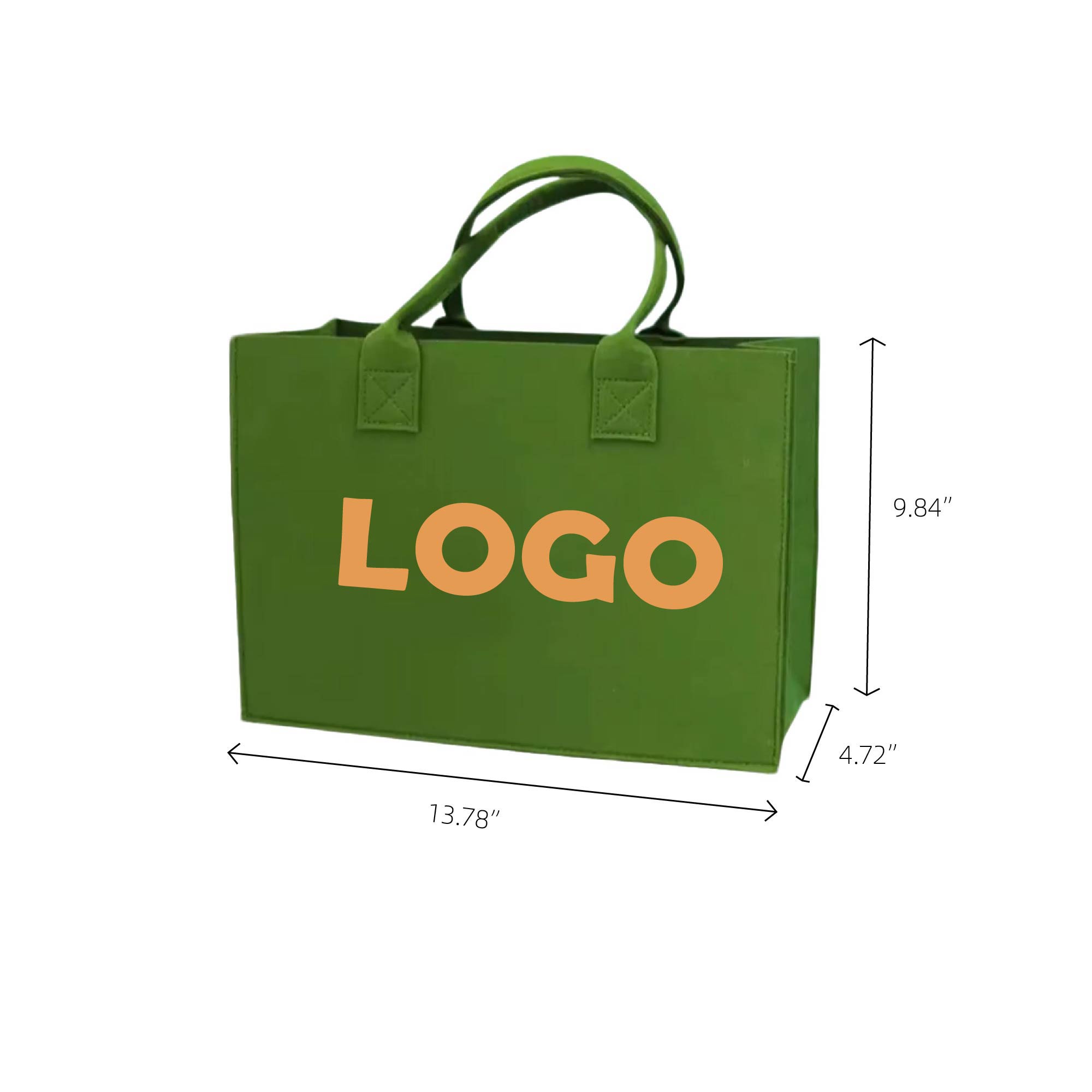 MOQ 10pcs Felt Handbag, custom tote bag with logo imprint 3