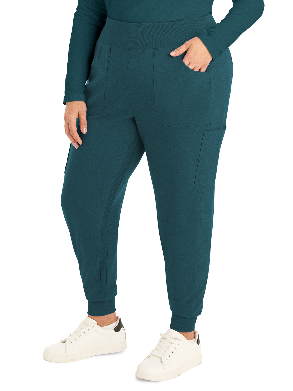 Landau - Forward - Women's Seven-Pocket Mid-Rise Rib-Knit Elastic Waist Jogger Pant 1