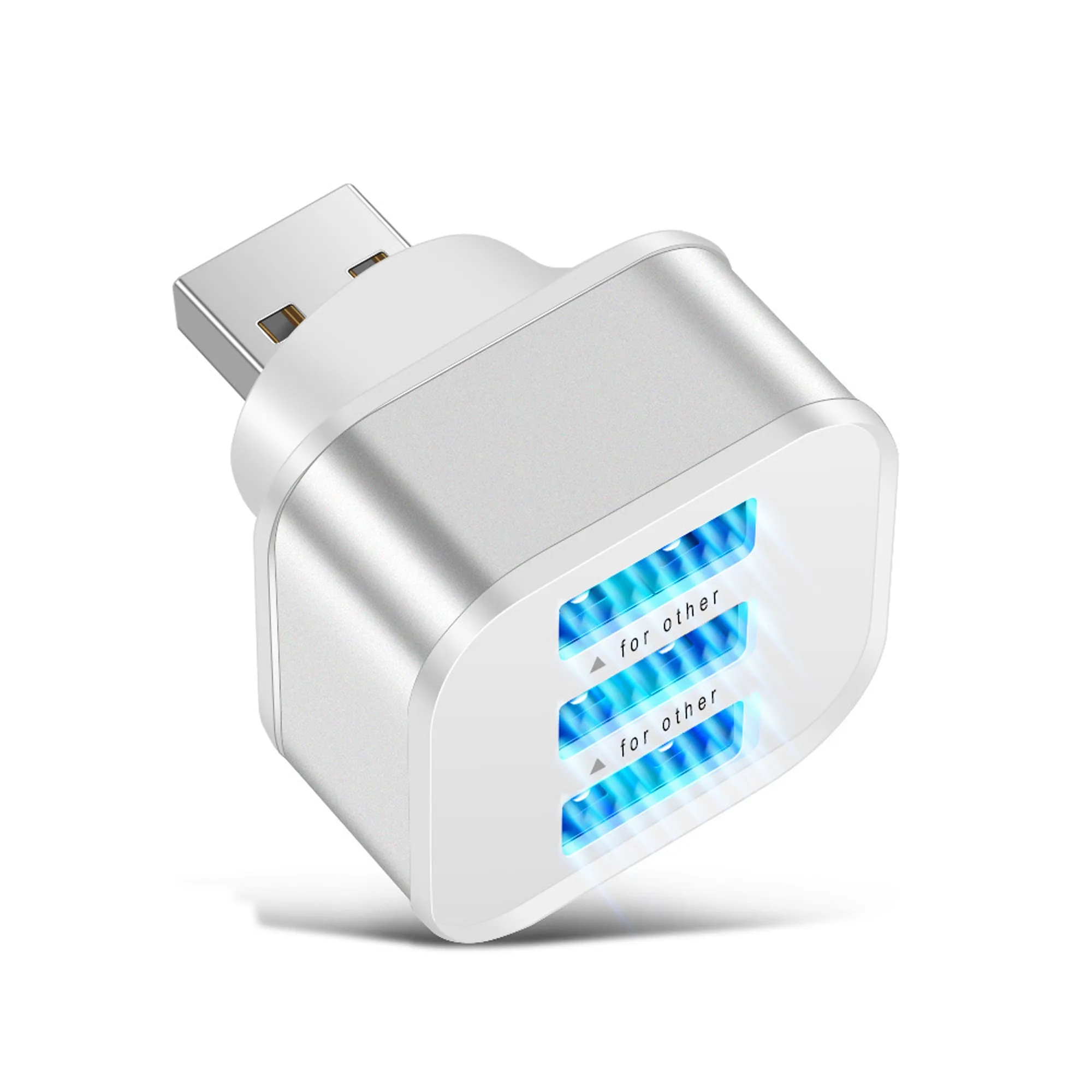 USB 2.0 1-in-3 Hub Splitter Extender 3
