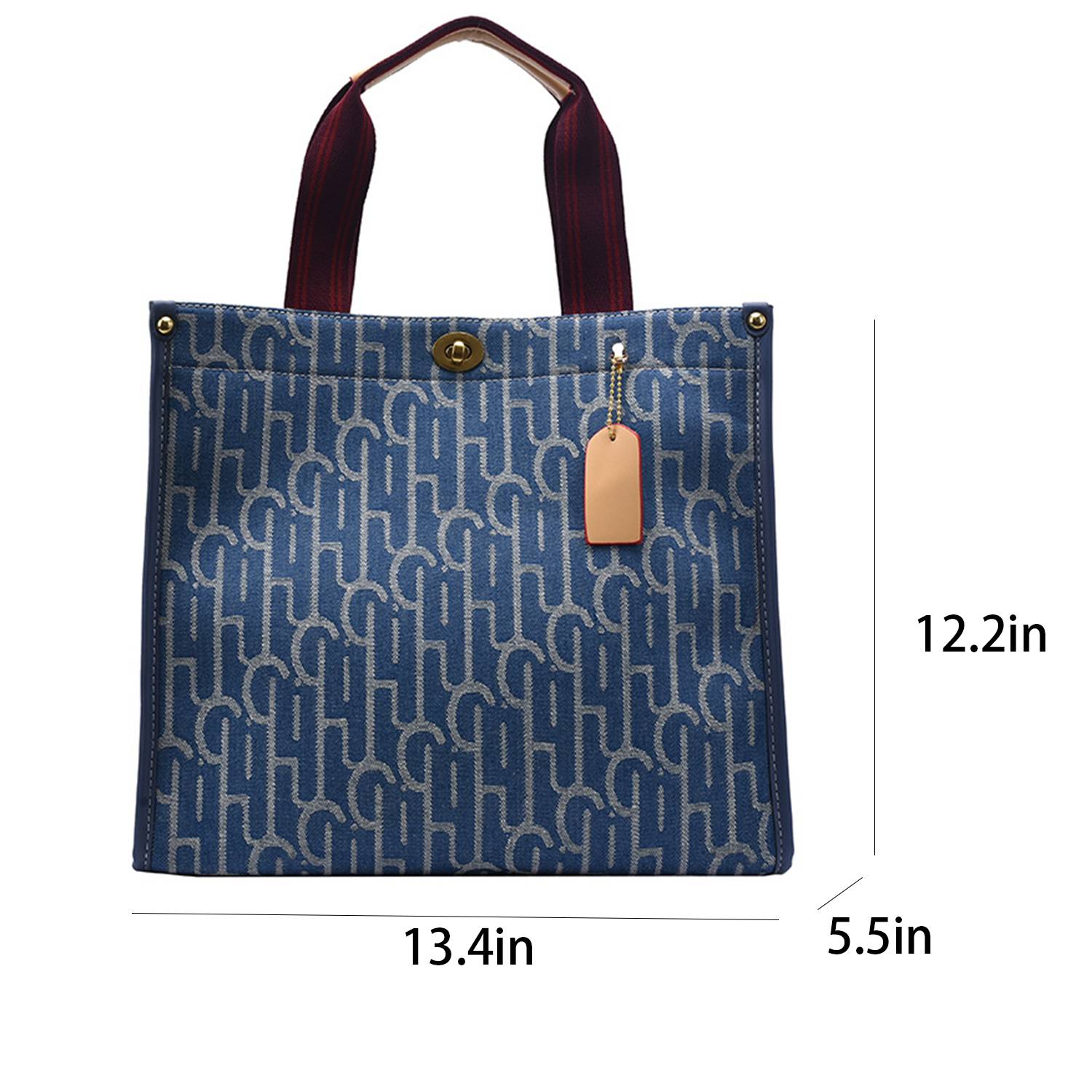 Blue Canvas Crossbody Bag Printed Customized Tote 5