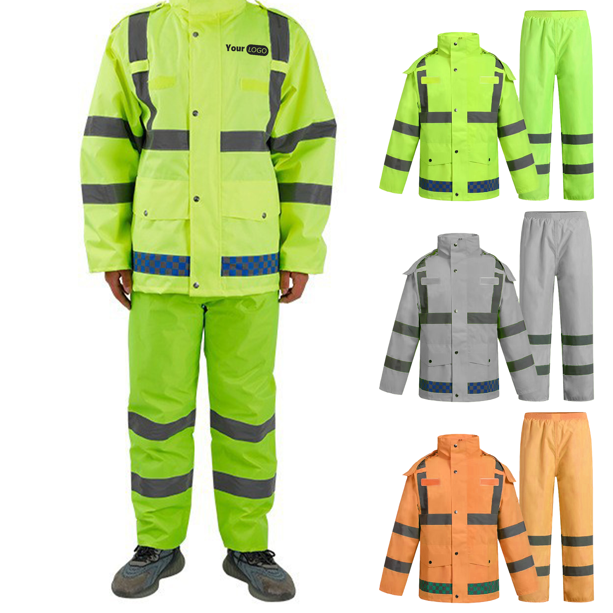 Polyester Waterproof Safety Rain Gear 3