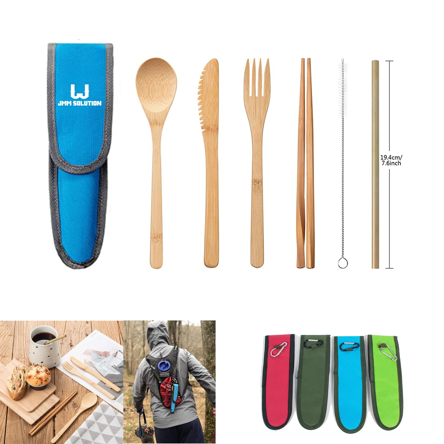 6 in 1 Portable Bamboo Utensil Set 1