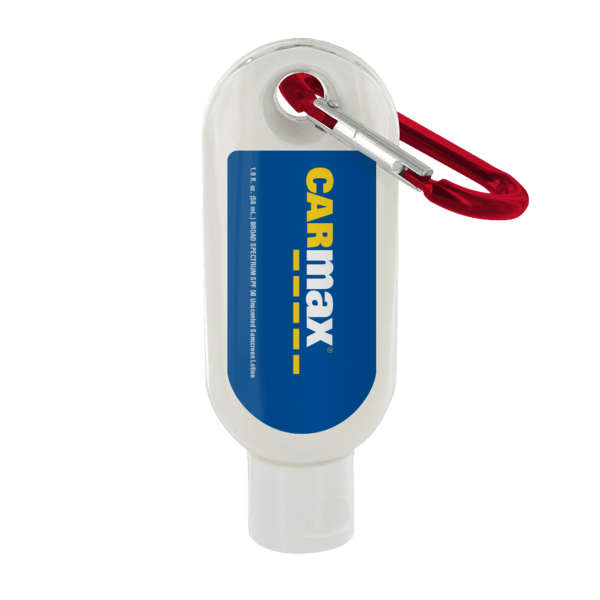 1.9 oz SPF 50 Sunscreen in Clear Bottle with Carabiner 10