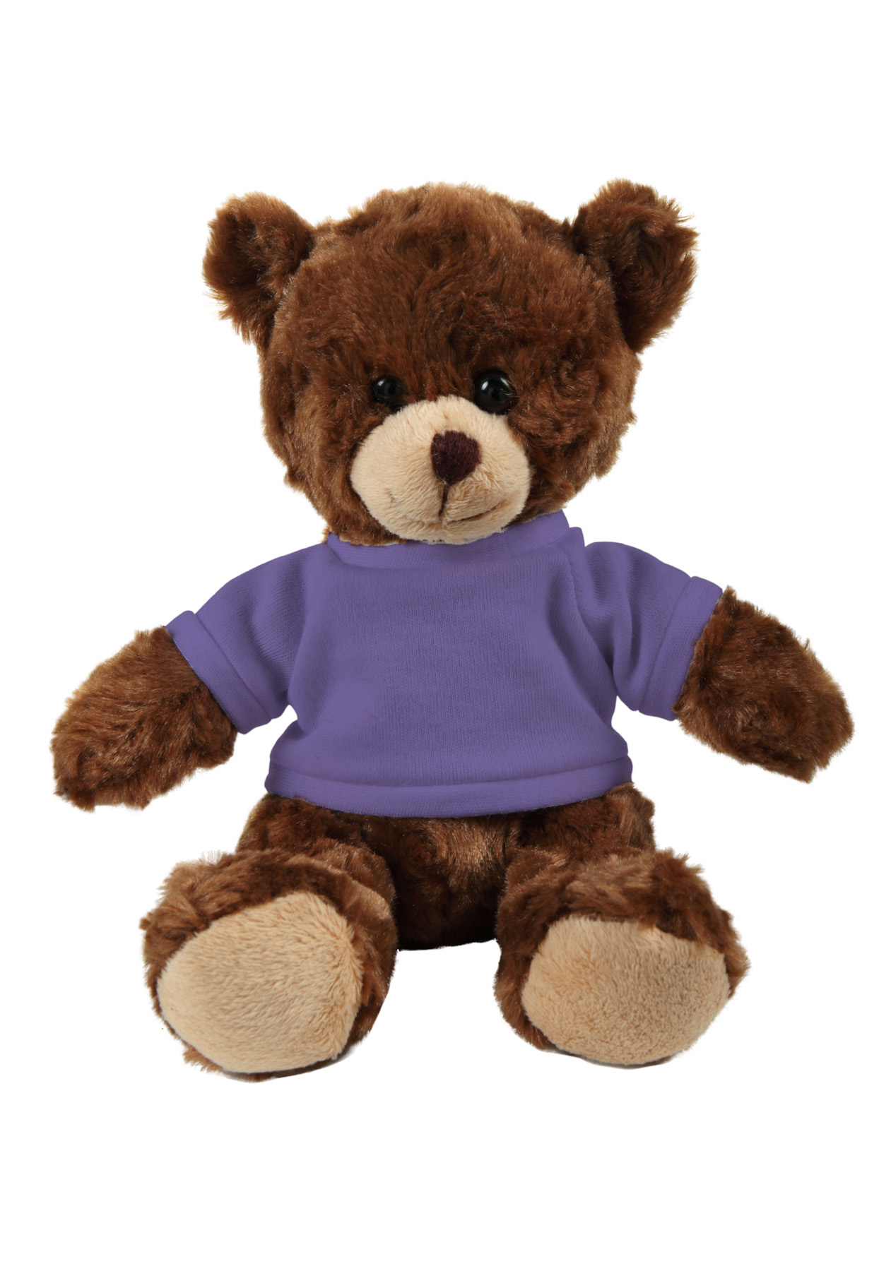 soft plush  Chocolate Curly Sitting Bear with t-shirt 18