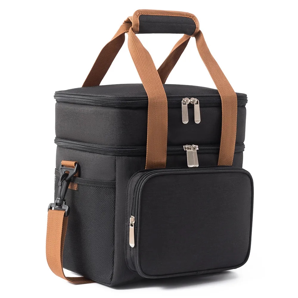 Crossbody large capacity double-layer lunch bag 4