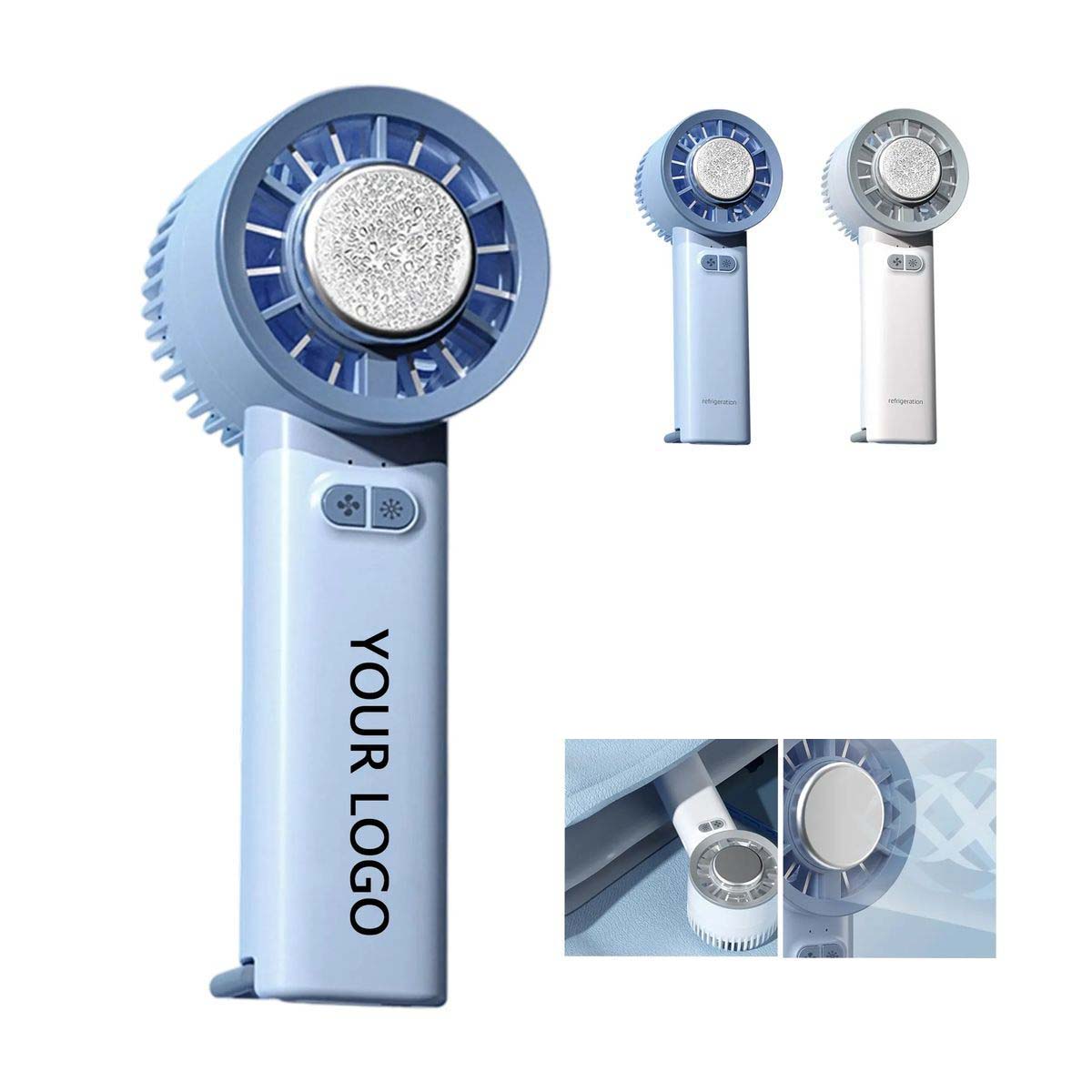 Handheld Fan with Semiconductor Cooling Chip and Stand 2