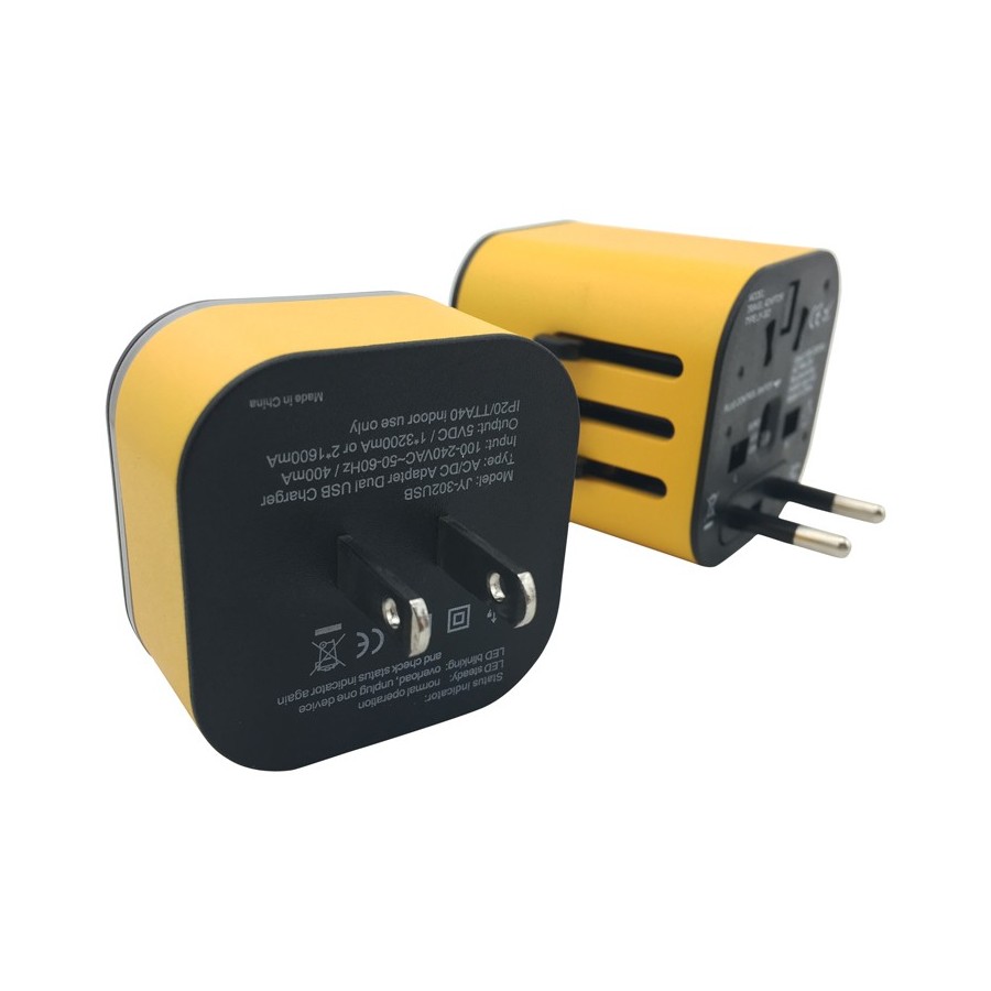 International Universal Travel Adapter with Light Up Logo 9