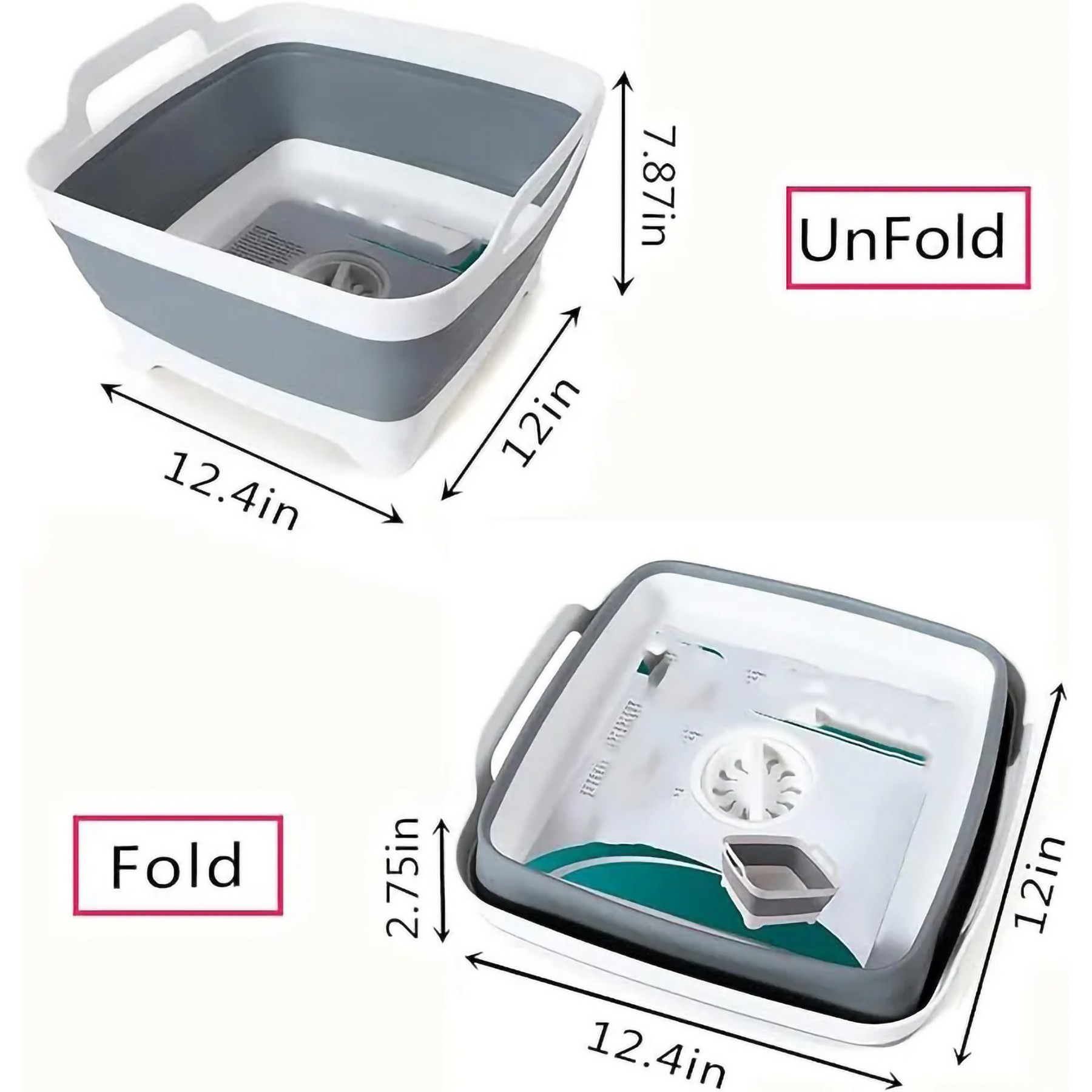 Collapsible Dish Basin with Drain Plug 2