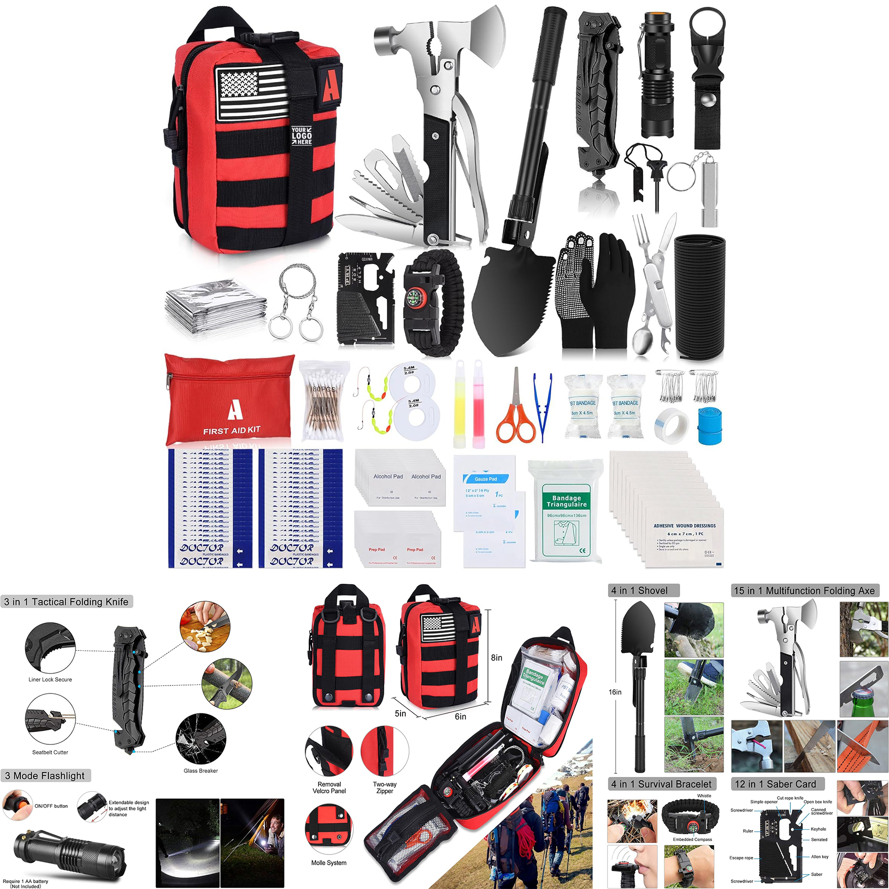 Professional Survival Gear Emergency Tactical First Aid Survival Kit 2