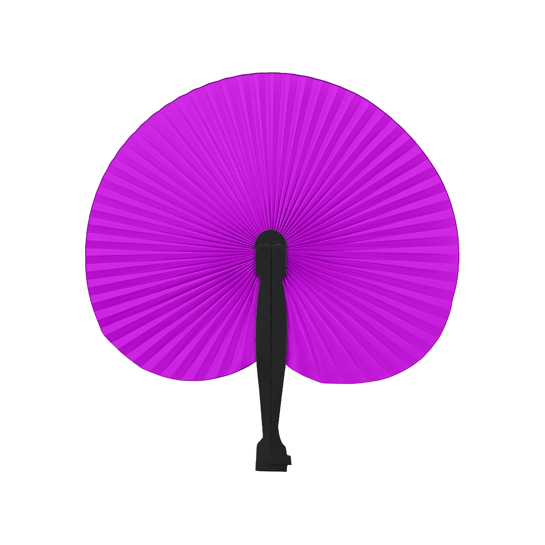 Custom Disposable Full Color Round Folding Hand Paper Fan With Plastic Handle 9