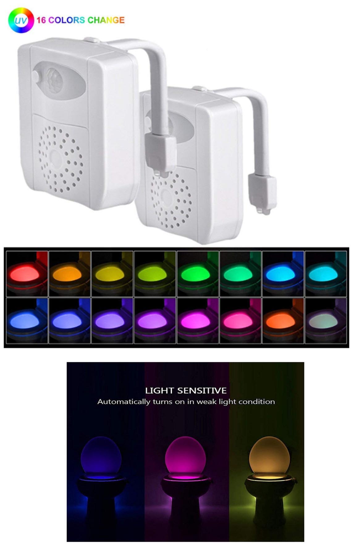 iBank ® 16-Color Motion Activated Toilet Night Light 1