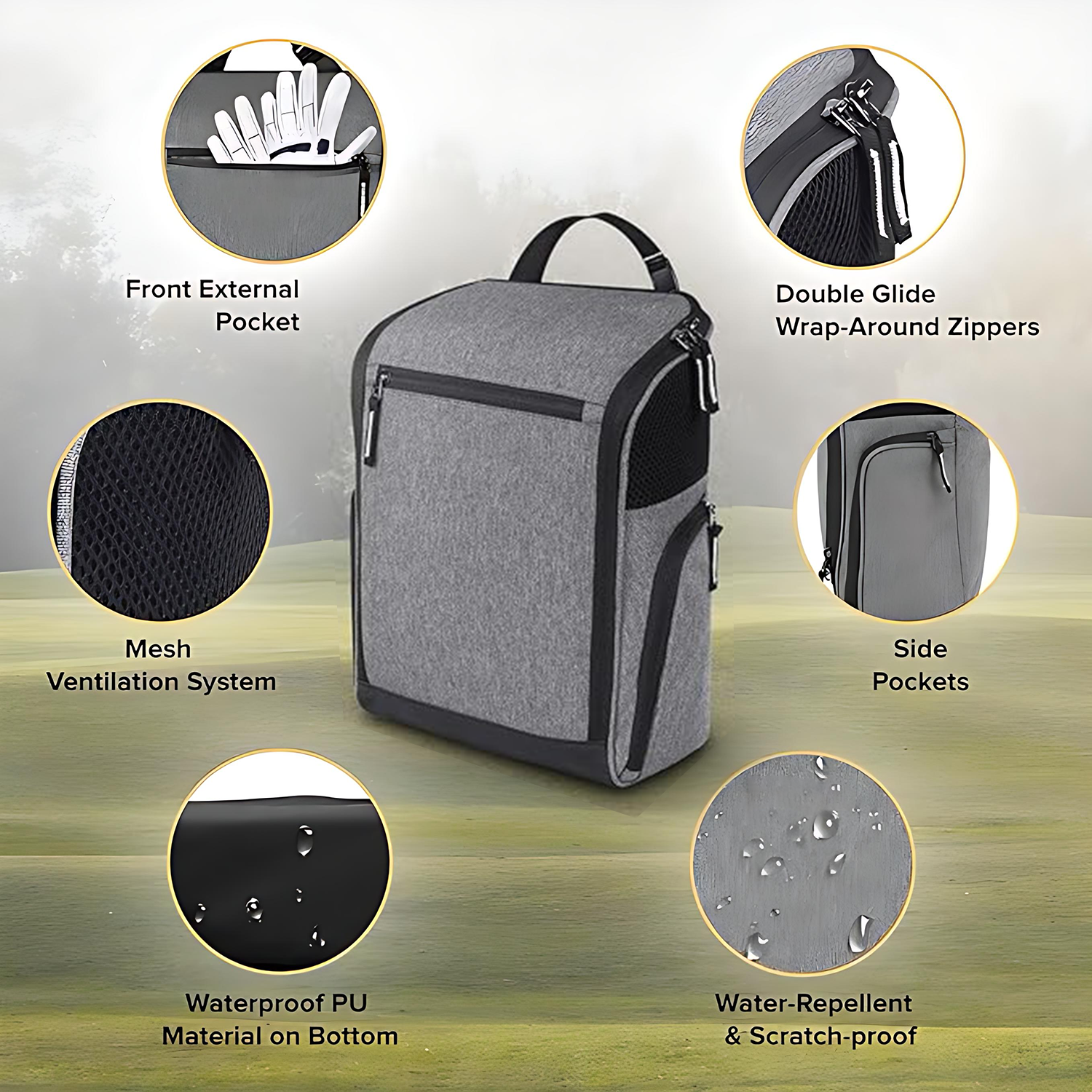 Ventilated Golf Shoe Bag w/ Zipper 4