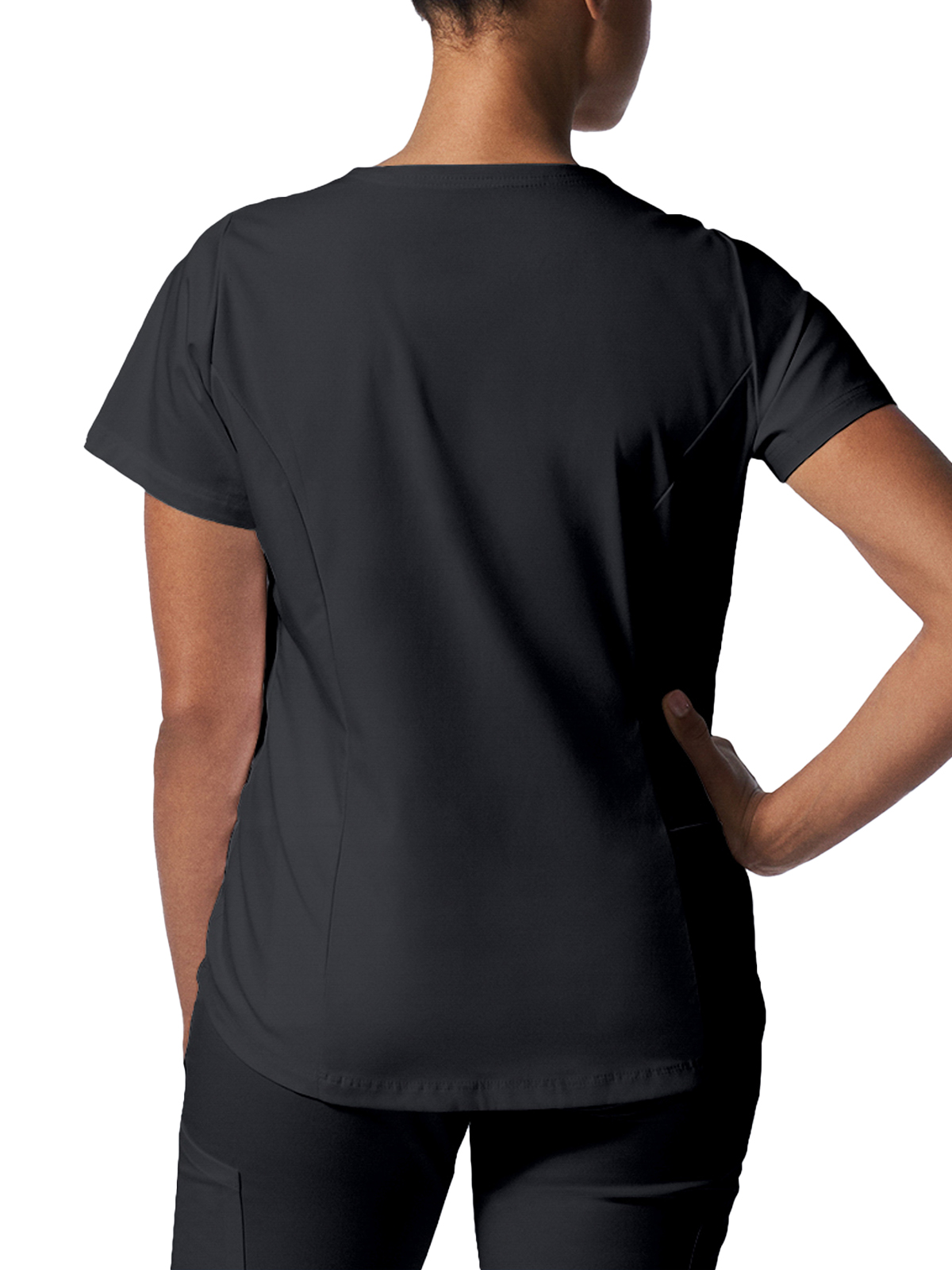 Landau - ProFlex - Women's Two-Pocket Back Princess Seamed V-Neck Top 4