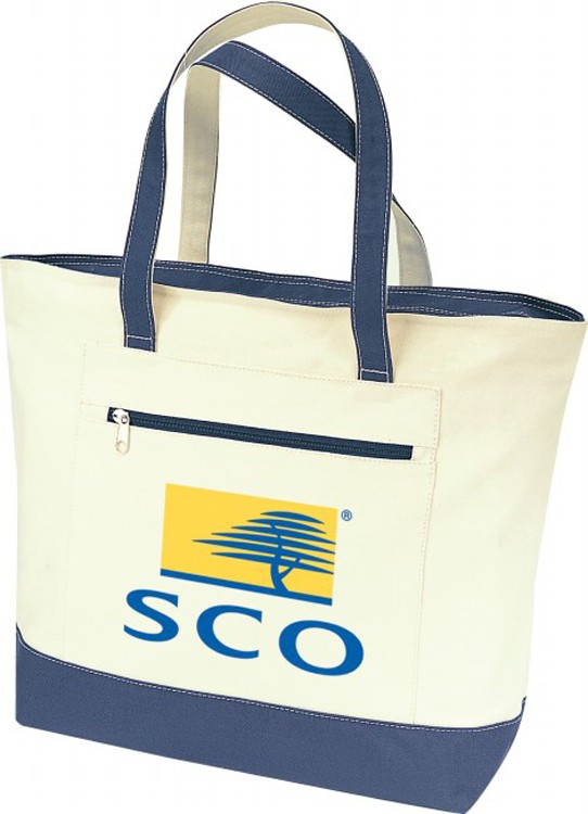 Canvas Zippered Tote Bag, custom tote bag with logo imprint 1