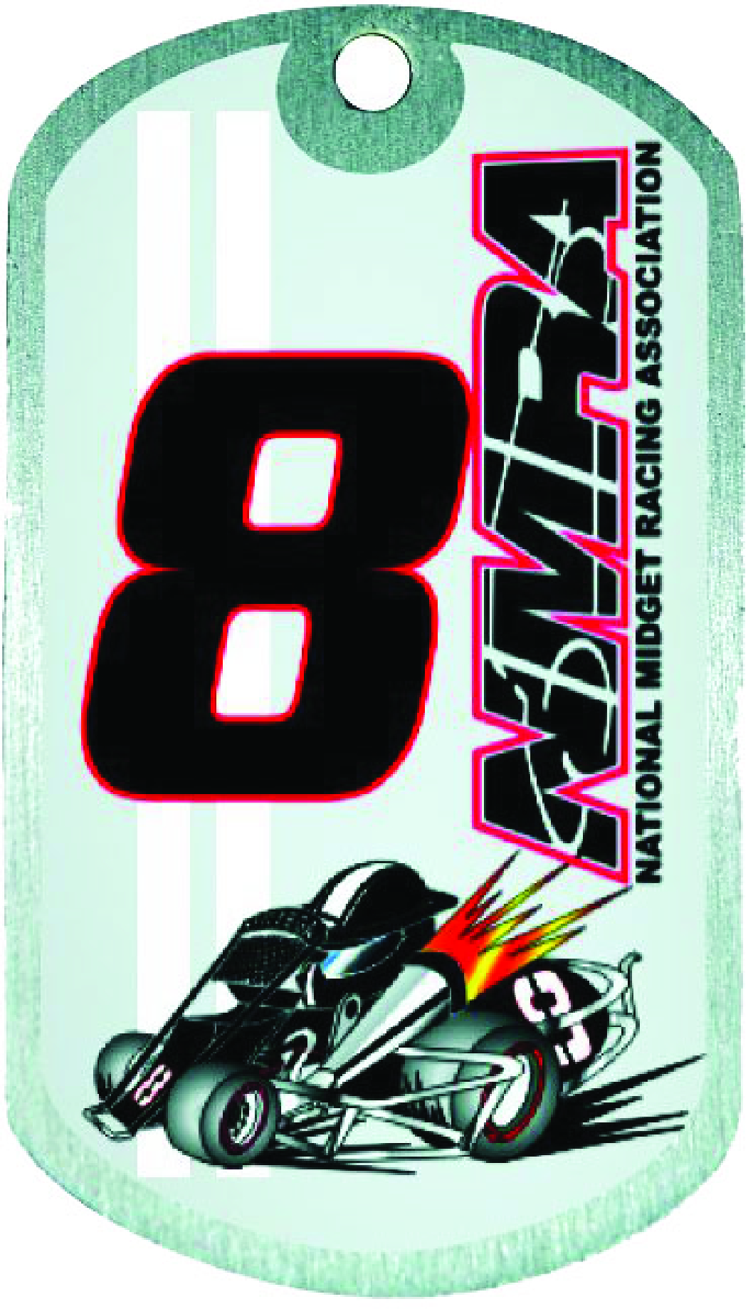 Express 2" X 1 1/8" Double Sided Aluminum Dog Tag With 24" Ball Chain