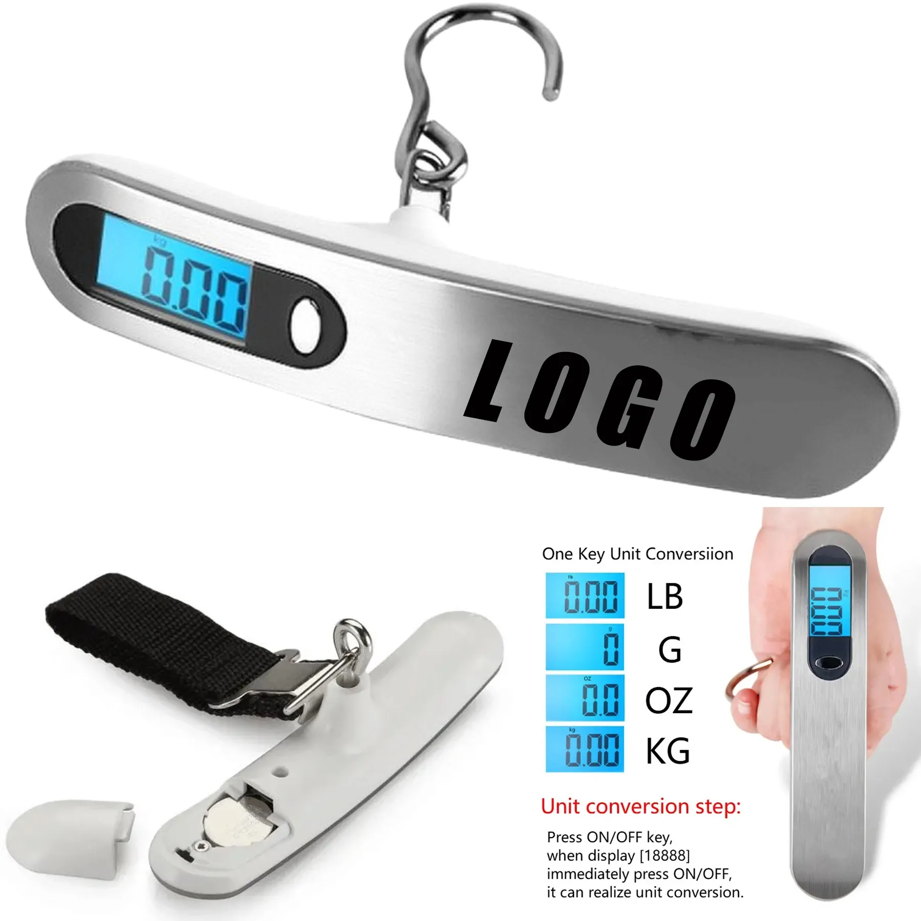 Portable Stainless Steel Digital Hanging Luggage Scale 3