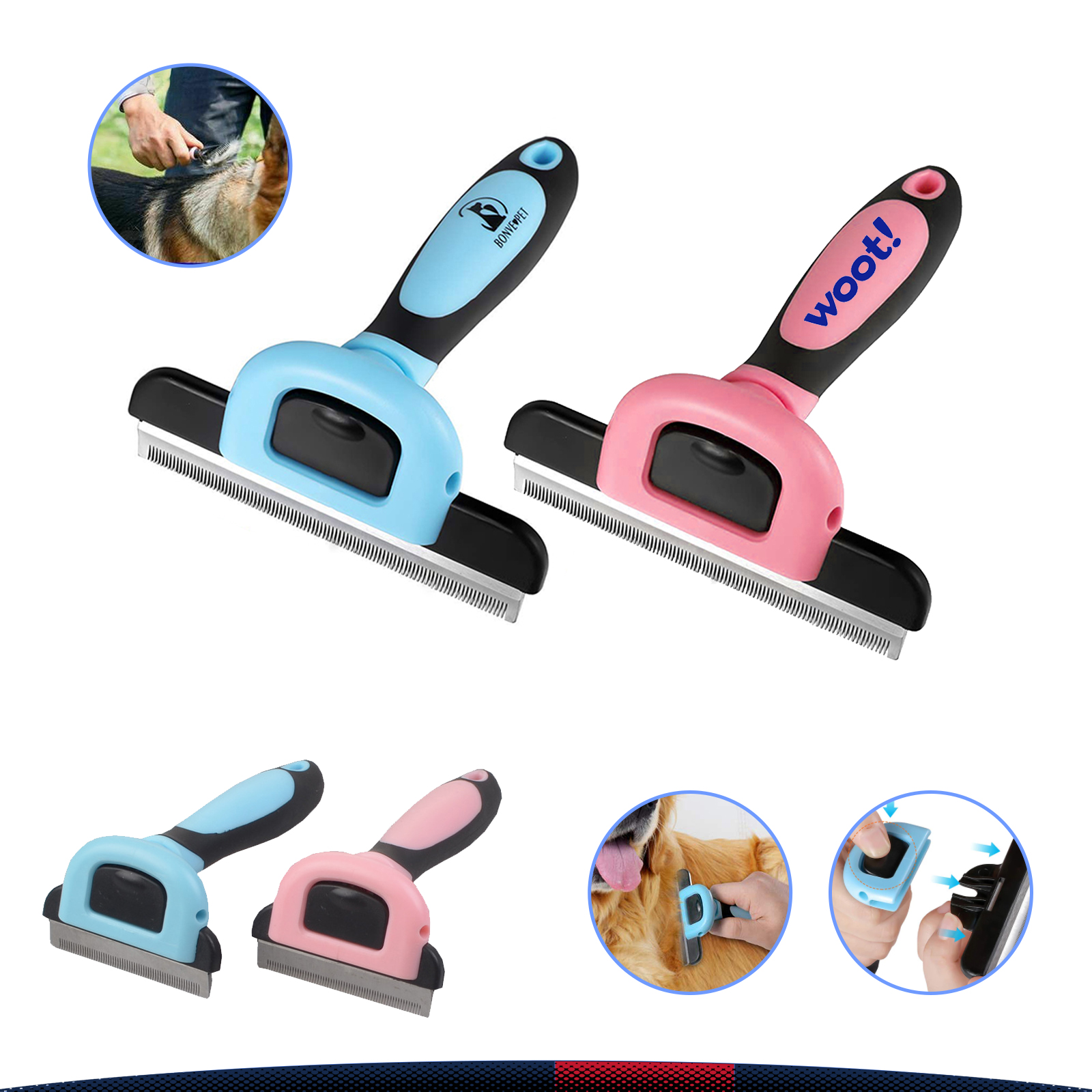 Deshedding Pet Grooming Brush 3