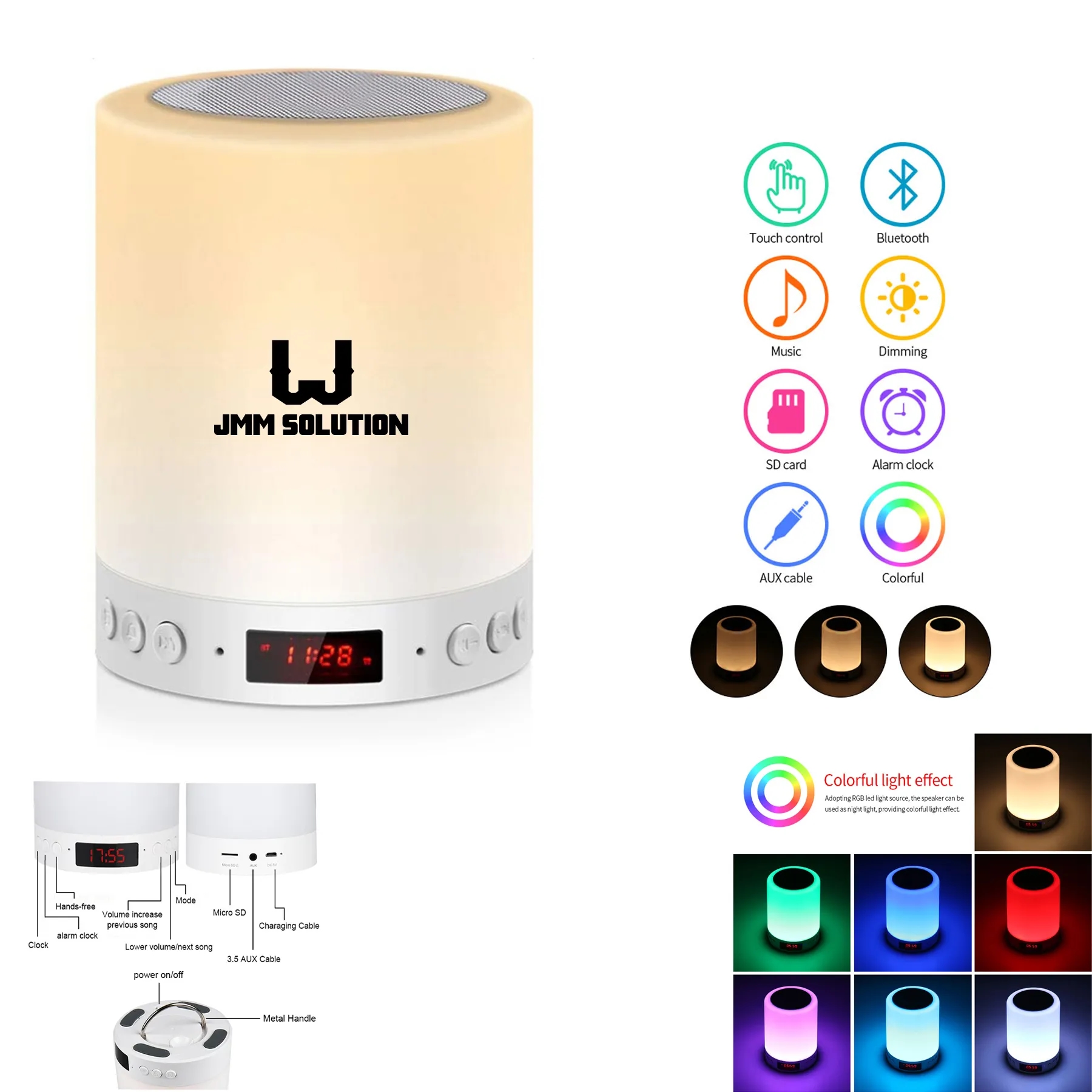 Night Light Wireless Speaker With Alarm Clock 1