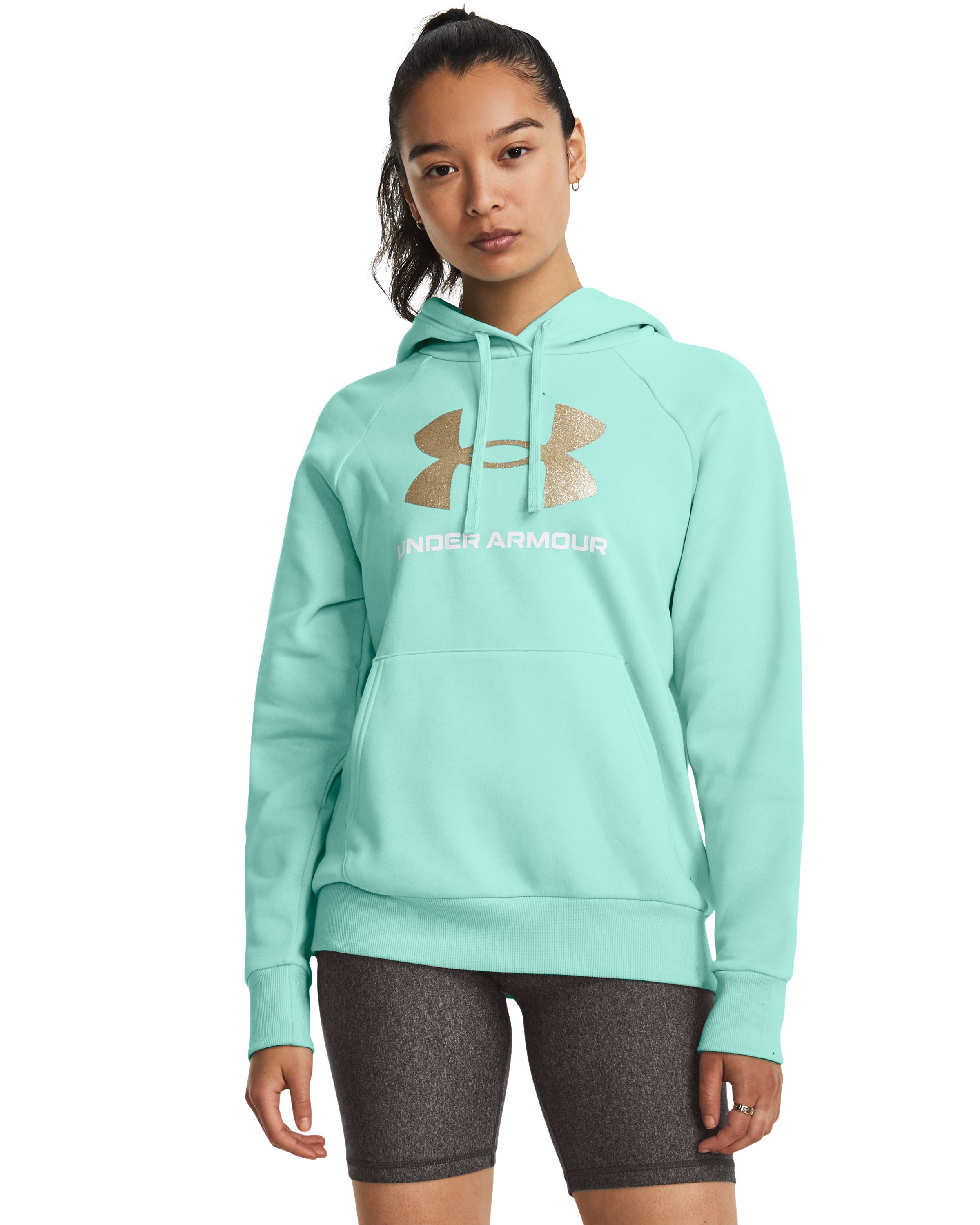 UA Rival Fleece Glitter Big Logo Women's Hoodie, custom hoodie or sweatshirt with logo imprint 3