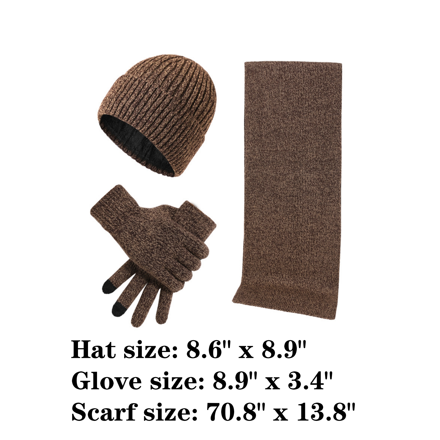 Winter Knit Beanie/Scarf/Gloves Set 3