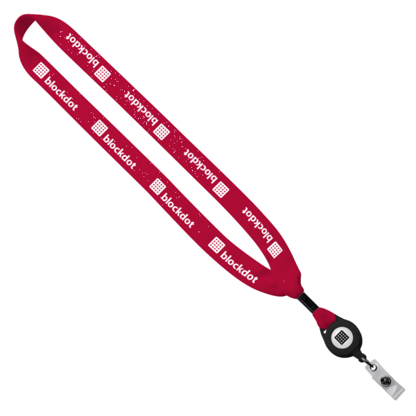 3/4" Cotton Lanyard with Metal Crimp & Retractable Badge Reel 237