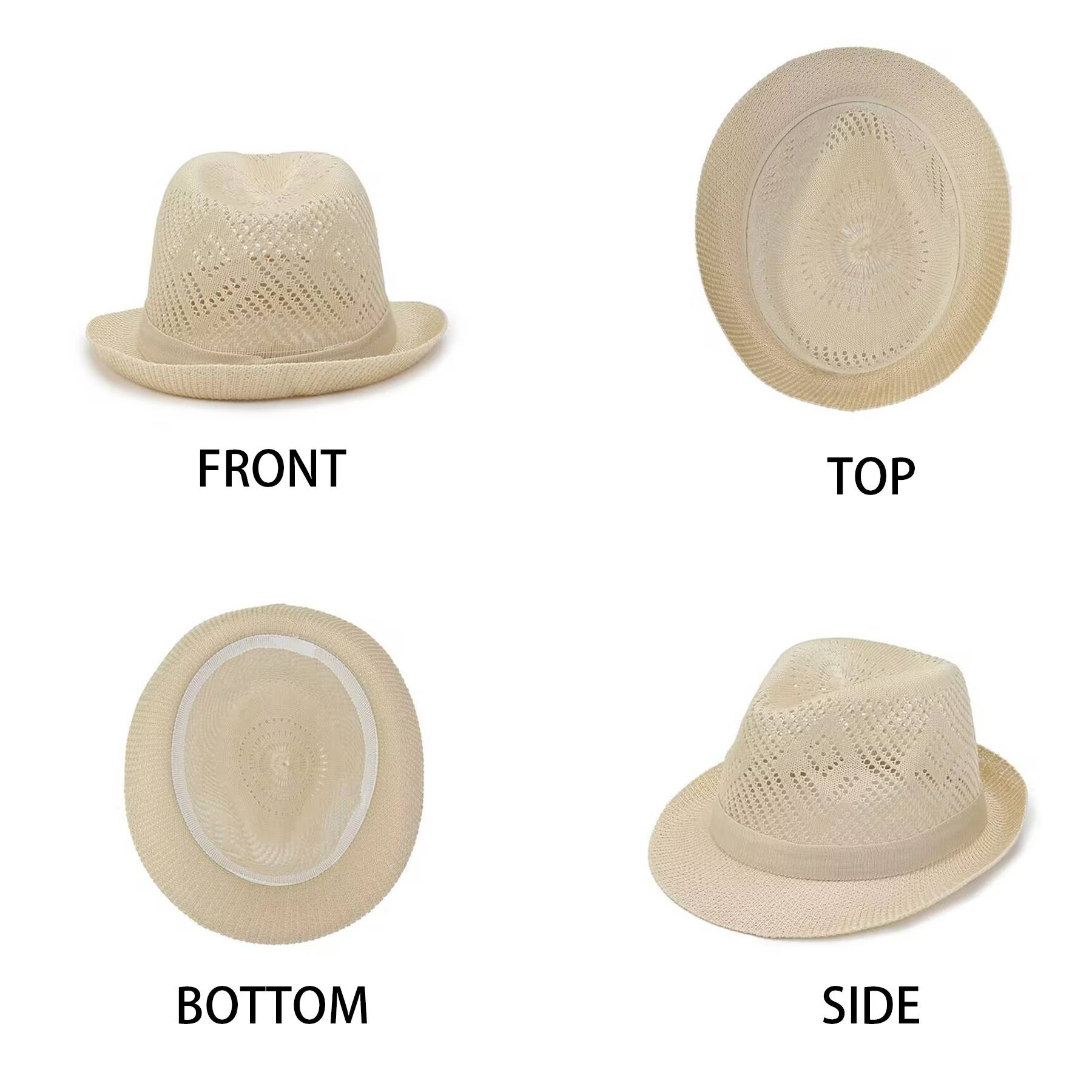 Polyester Solid jacquard breathable sun hat 2