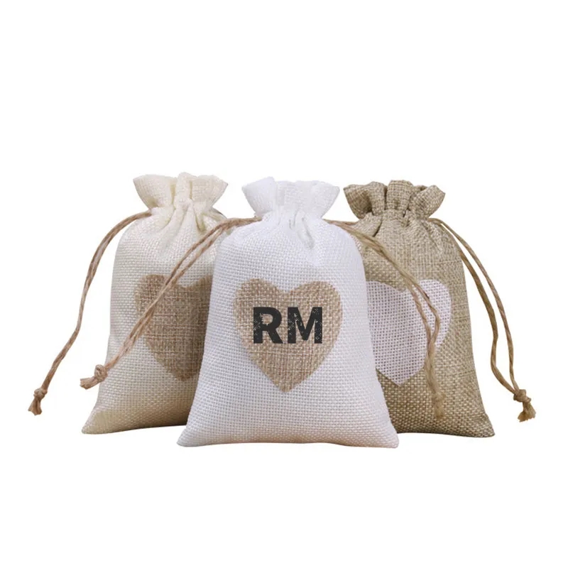 Burlap Drawstring Pouch Bag 2