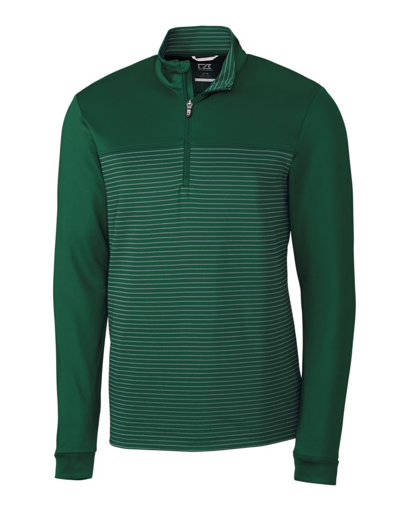 Cutter & Buck Traverse Recycled Smooth Stretch Mens Stripe Quarter Zip Pullover 4