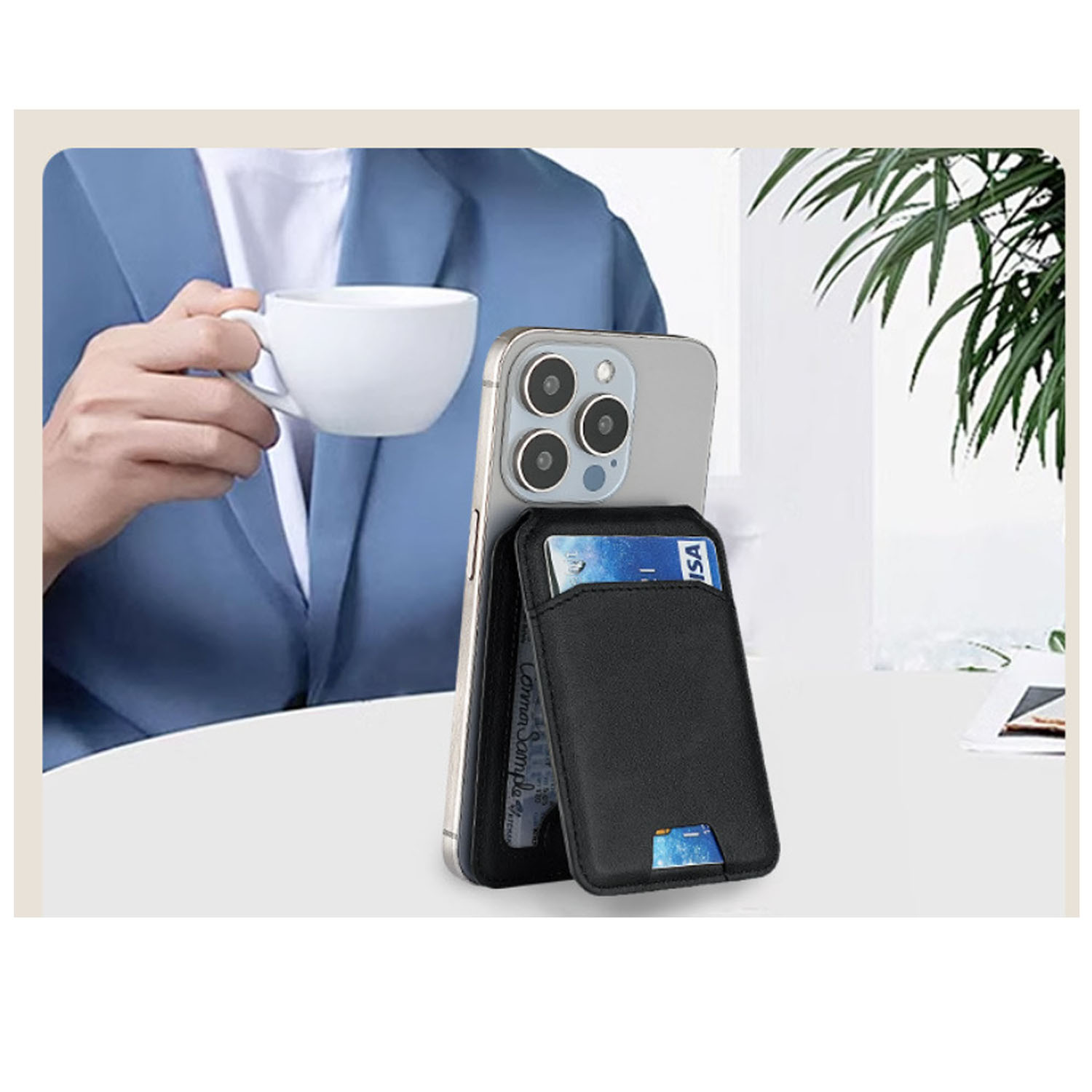 Durable MagSafe Card Holder Wallet with Built-In Stand 4