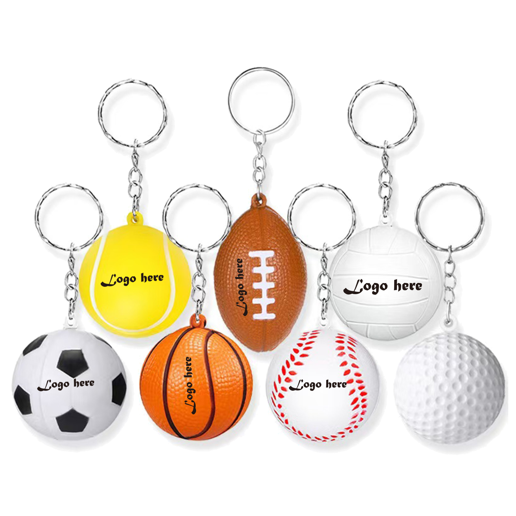 2in1 Soft Sports Stress Ball Keychain 2
