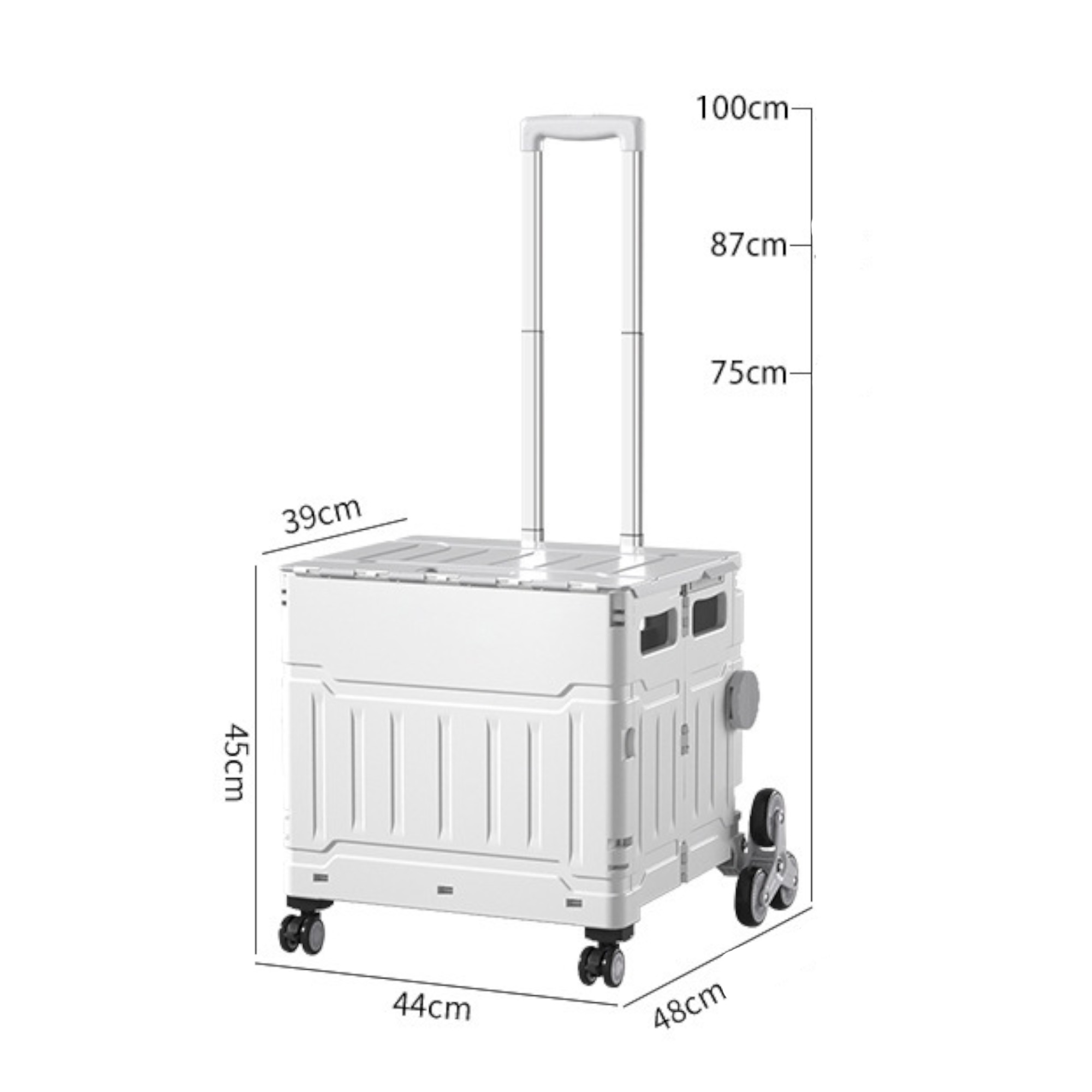 Foldable Utility Cart Trolley with Climbing Wheels 75L Wagon Hand Truck 5