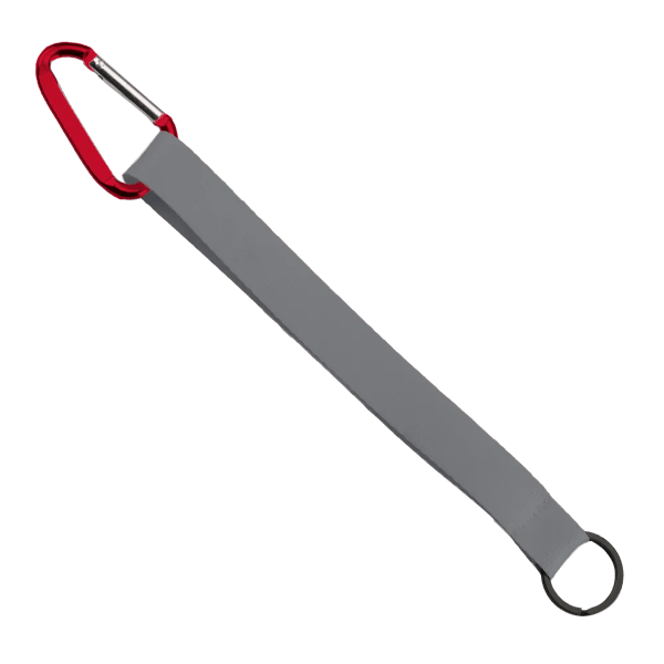 3/4" Sewn Polyester Keychain with Metal Split-Ring and Carabiner 177