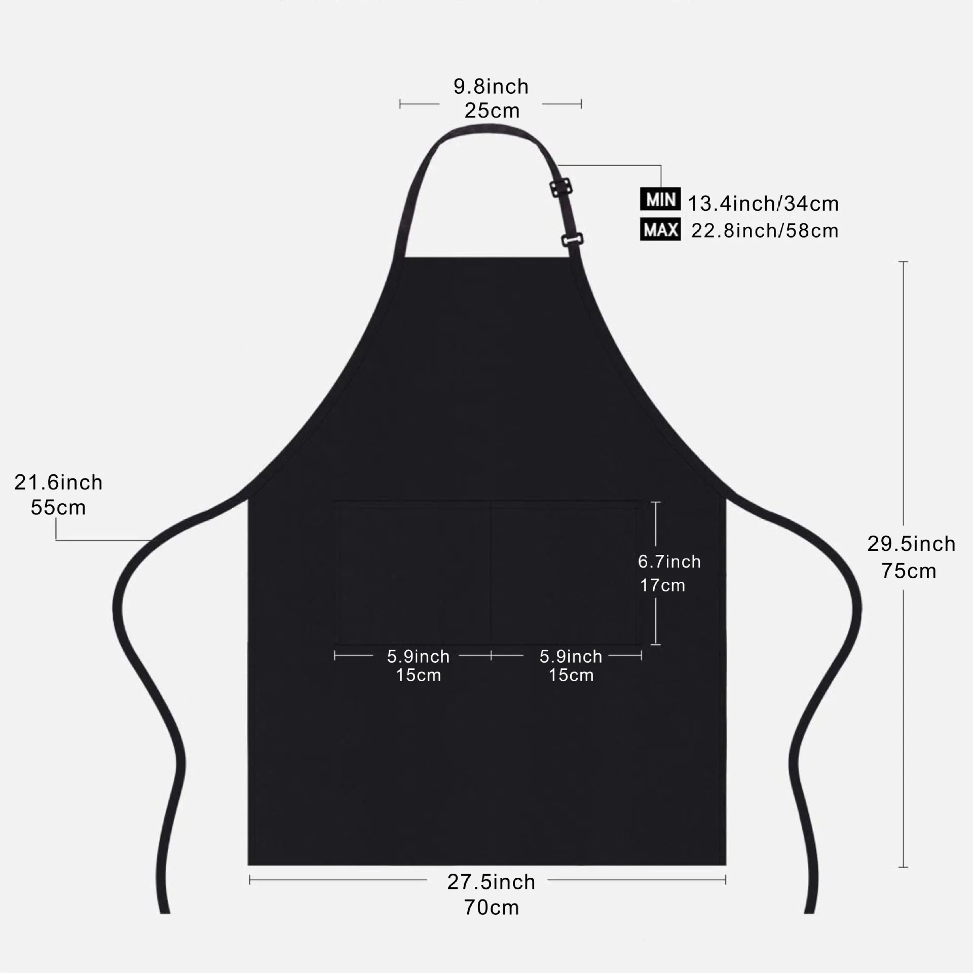 Unisex Aprons Adjustable Waterdrop Resistant with 2 Pockets 2