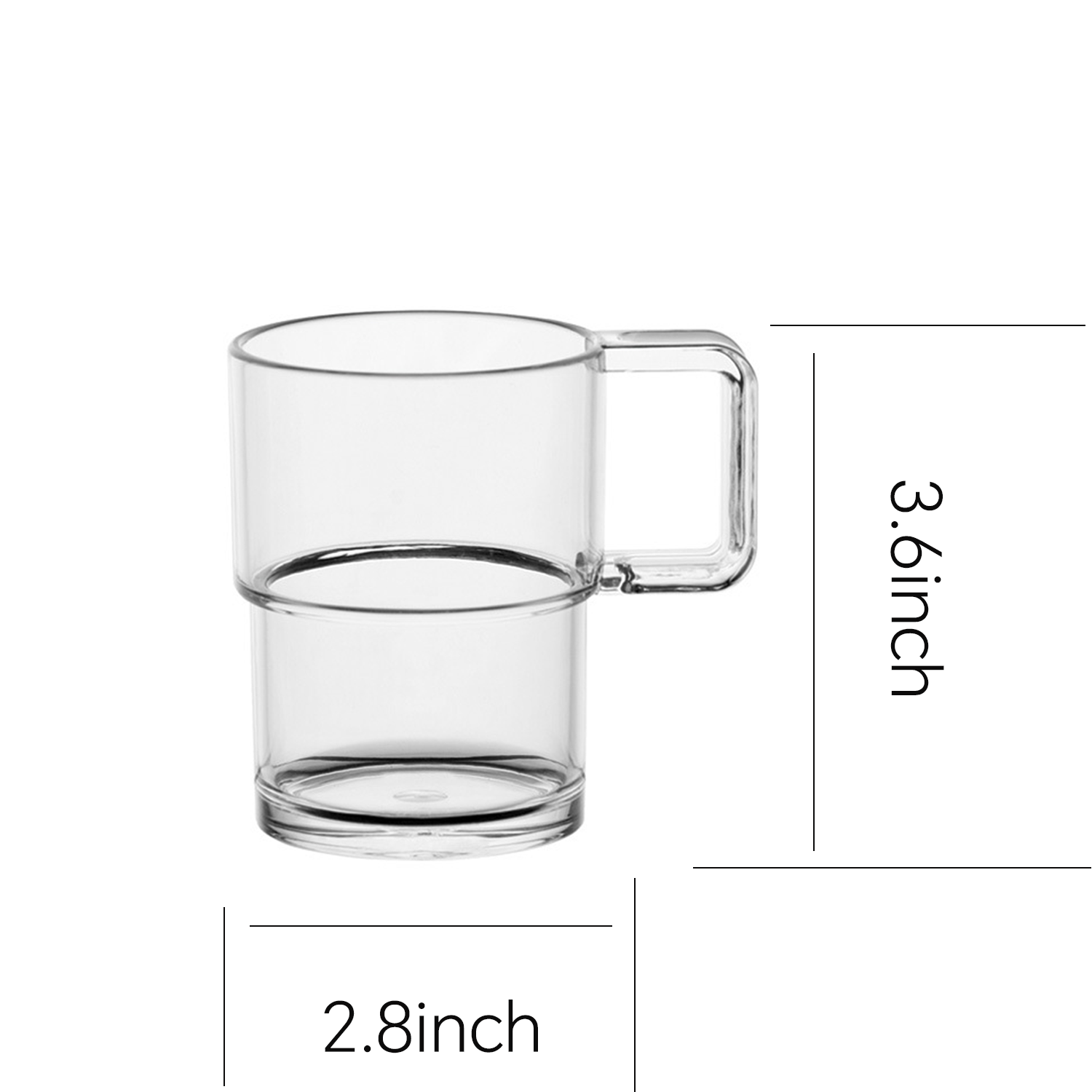 8oz Plastic Clear Stackable Cup w/Handle 3